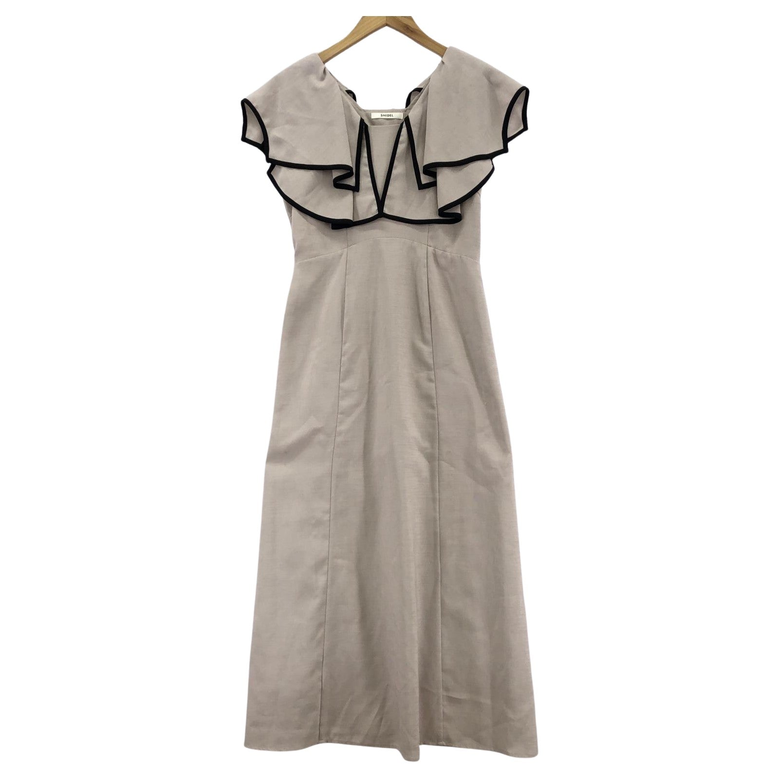 ワンピース ラッフルカラーパイピングワンピース/GRY/1 ベージュ