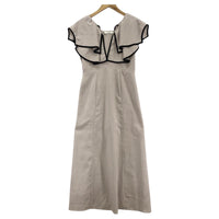 ワンピース ラッフルカラーパイピングワンピース/GRY/1 ベージュ