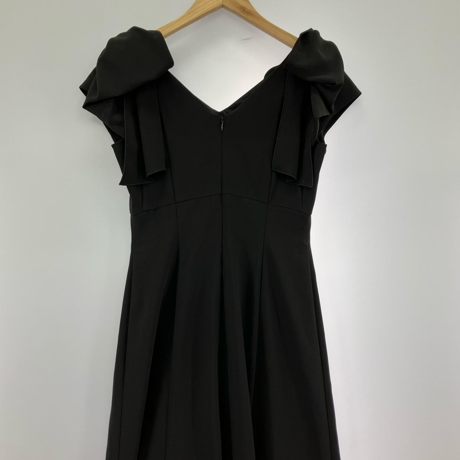 ワンピース ショルダーリボンフラワーワンピ/BLK/1 ブラック