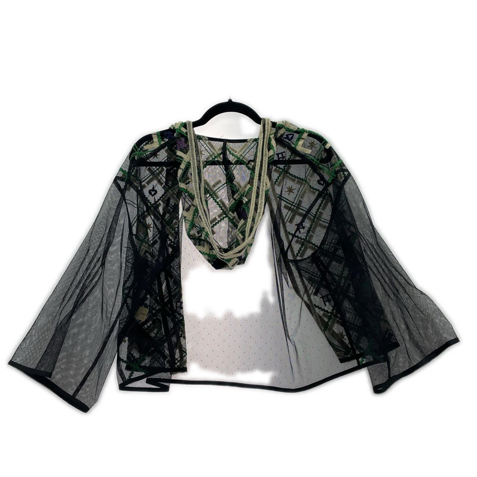カーディガン Embroidery Sheer Hoodie/ブラック ブラック