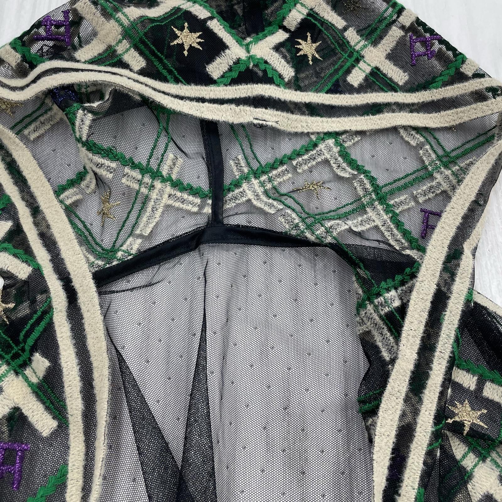 カーディガン Embroidery Sheer Hoodie/ブラック ブラック