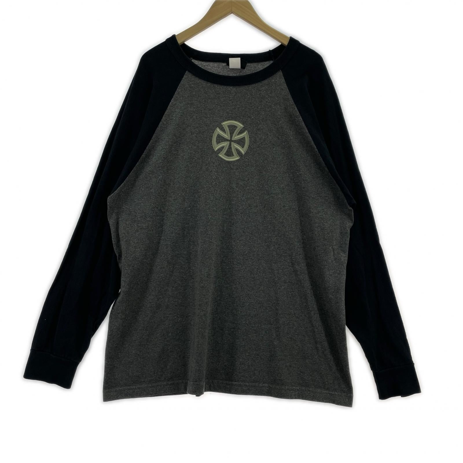 長袖Ｔシャツ USA製/ラグラン/黒グレー ブラック