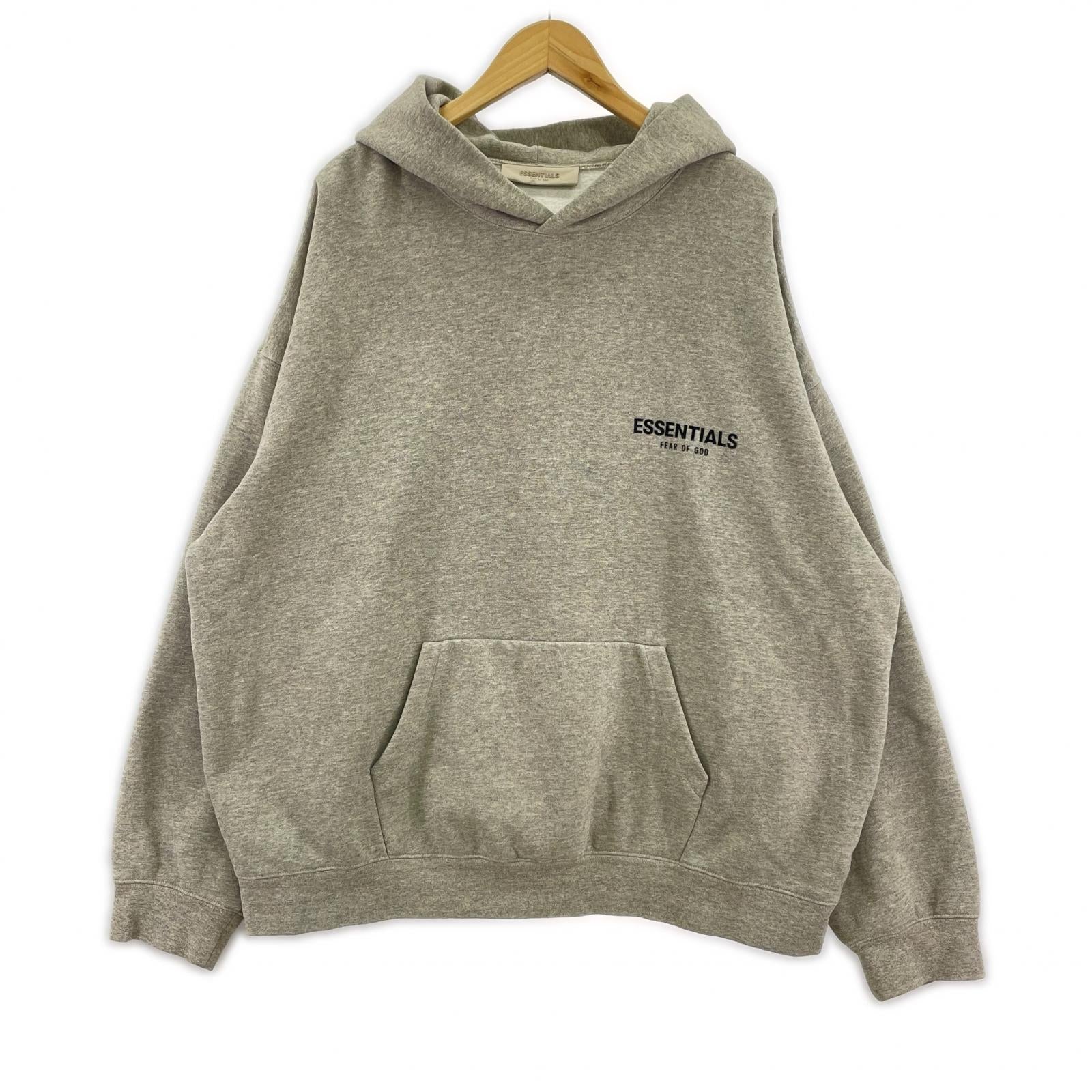 パーカー ESSENTIALS FEAR OF GOD フェルトロゴスウェットプルオーバーパーカー グレー (XL) グレー