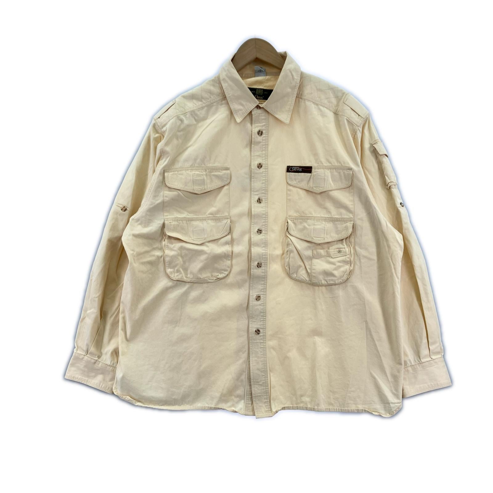 長袖シャツ ORVIS フィッシングシャツ アイボリー (M) M