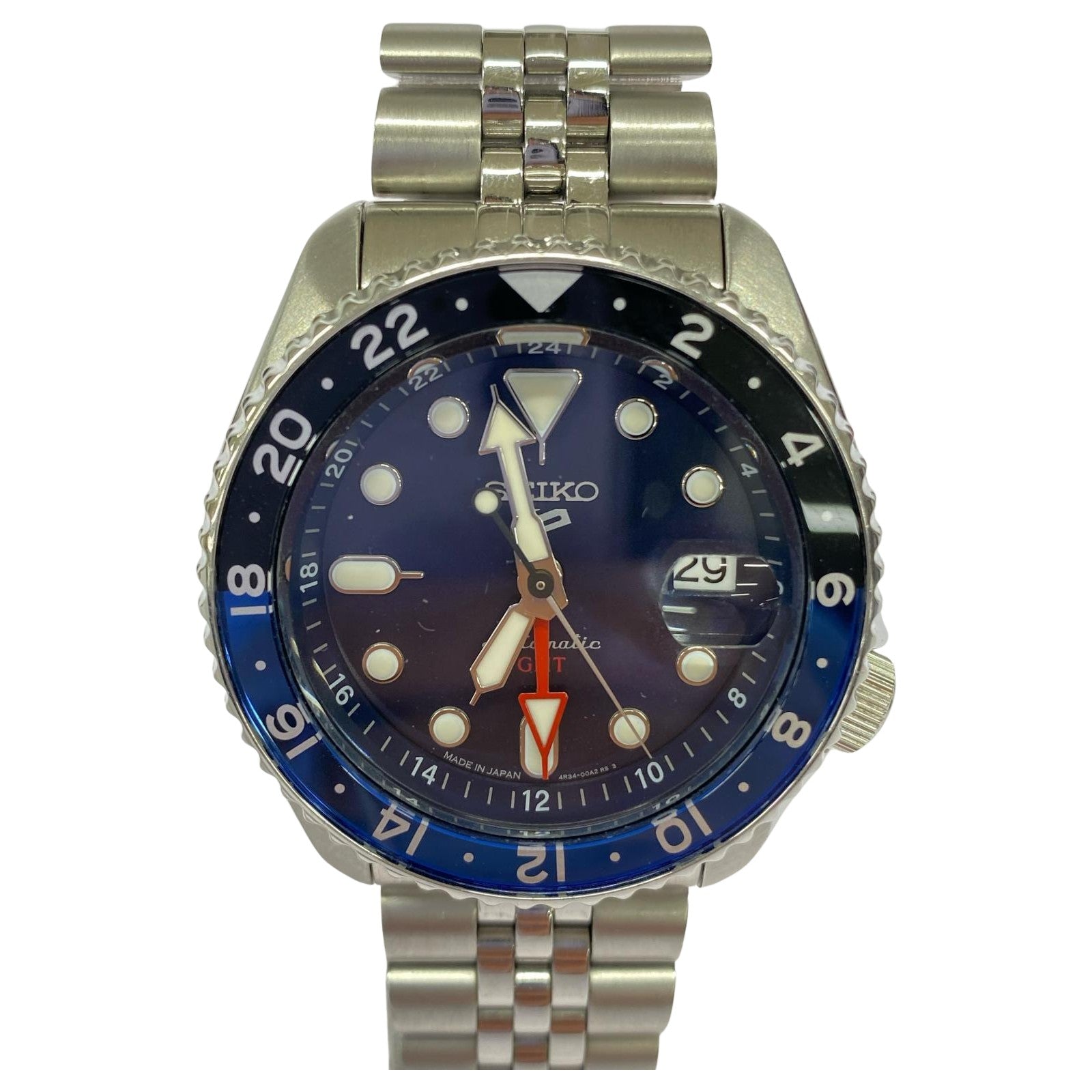 腕時計 SEIKO 5 GMT/自動巻き/4R34-00A0