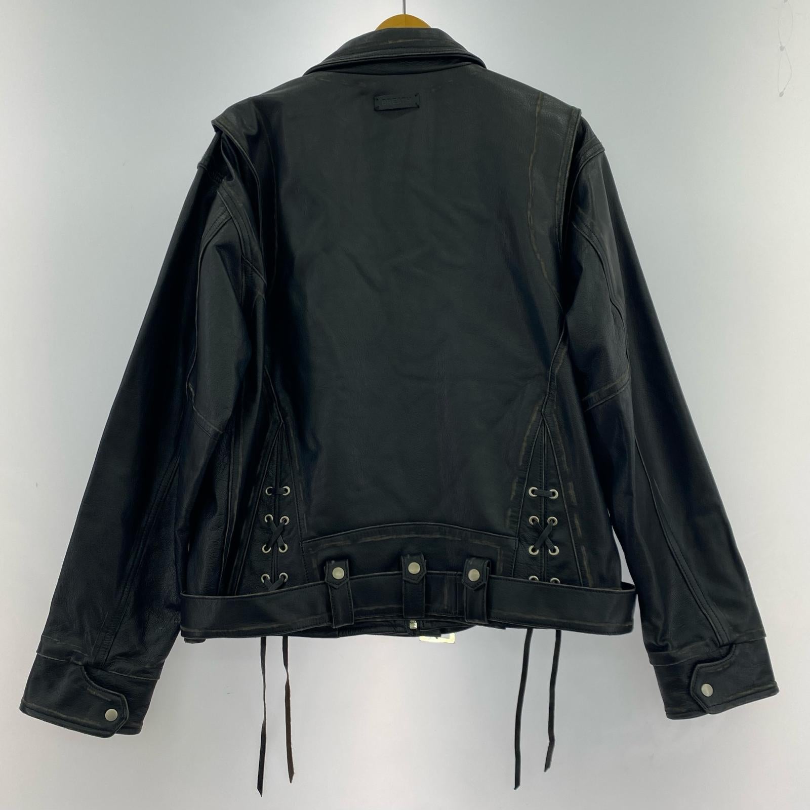 レザージャケット BREATH WASH LEATHER SINGLE RIDERS JACKET M ブラック