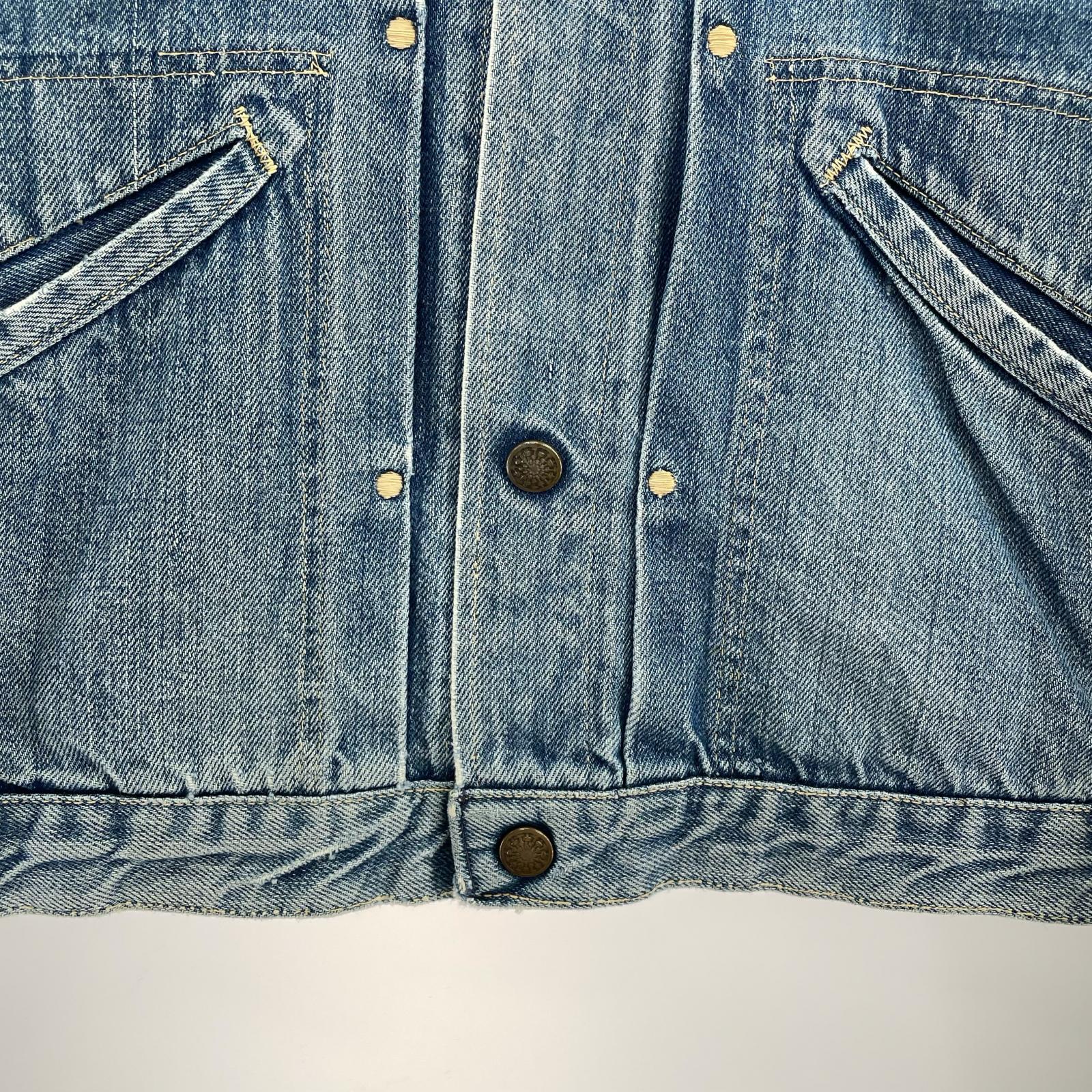 デニムジャケット VINTAGE バスケットボタン ブルー