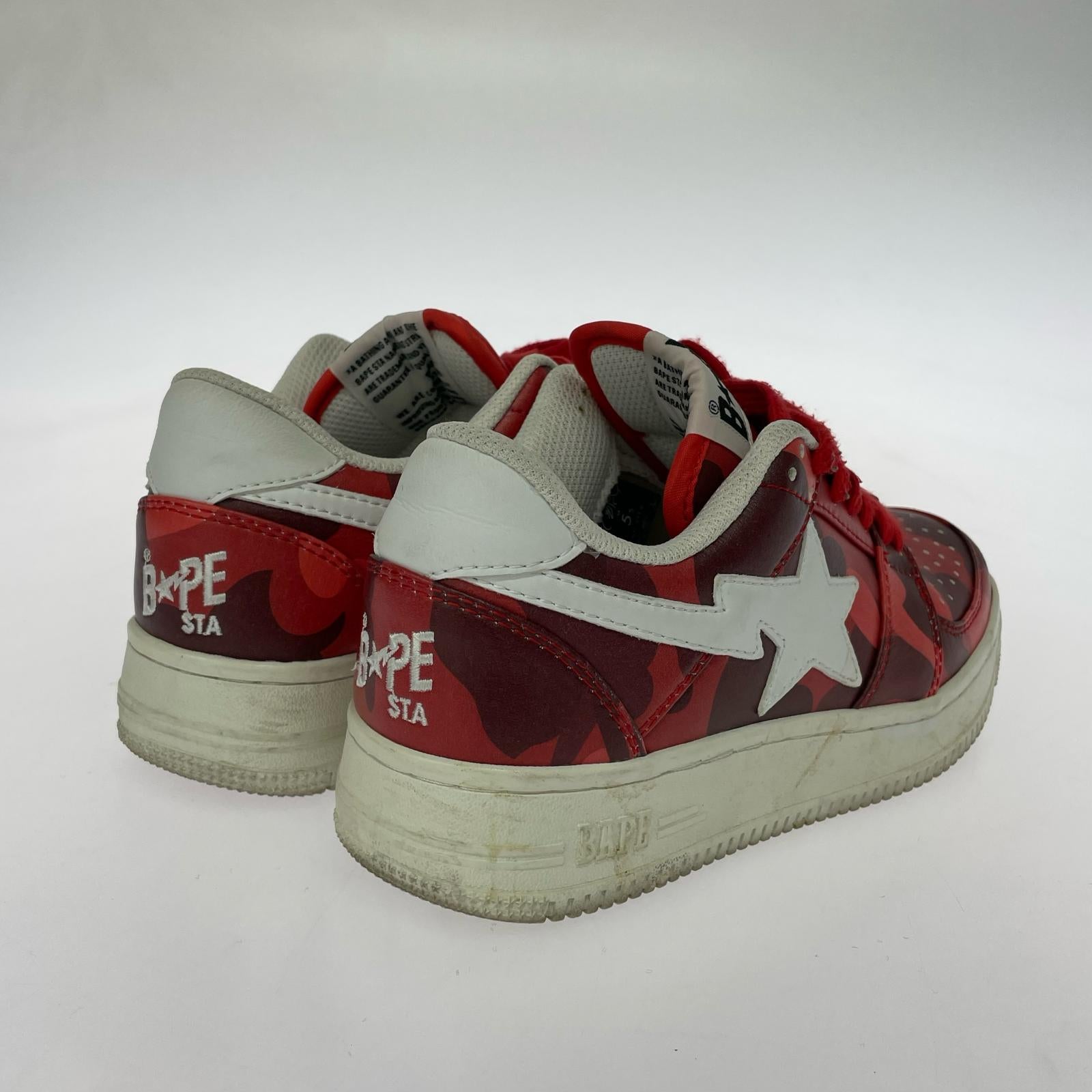 スニーカー BAPE STA カモフラージュ柄 スニーカー 赤　23.5cm 23.5cm (US5 1/2 UK5 EU37) レッド