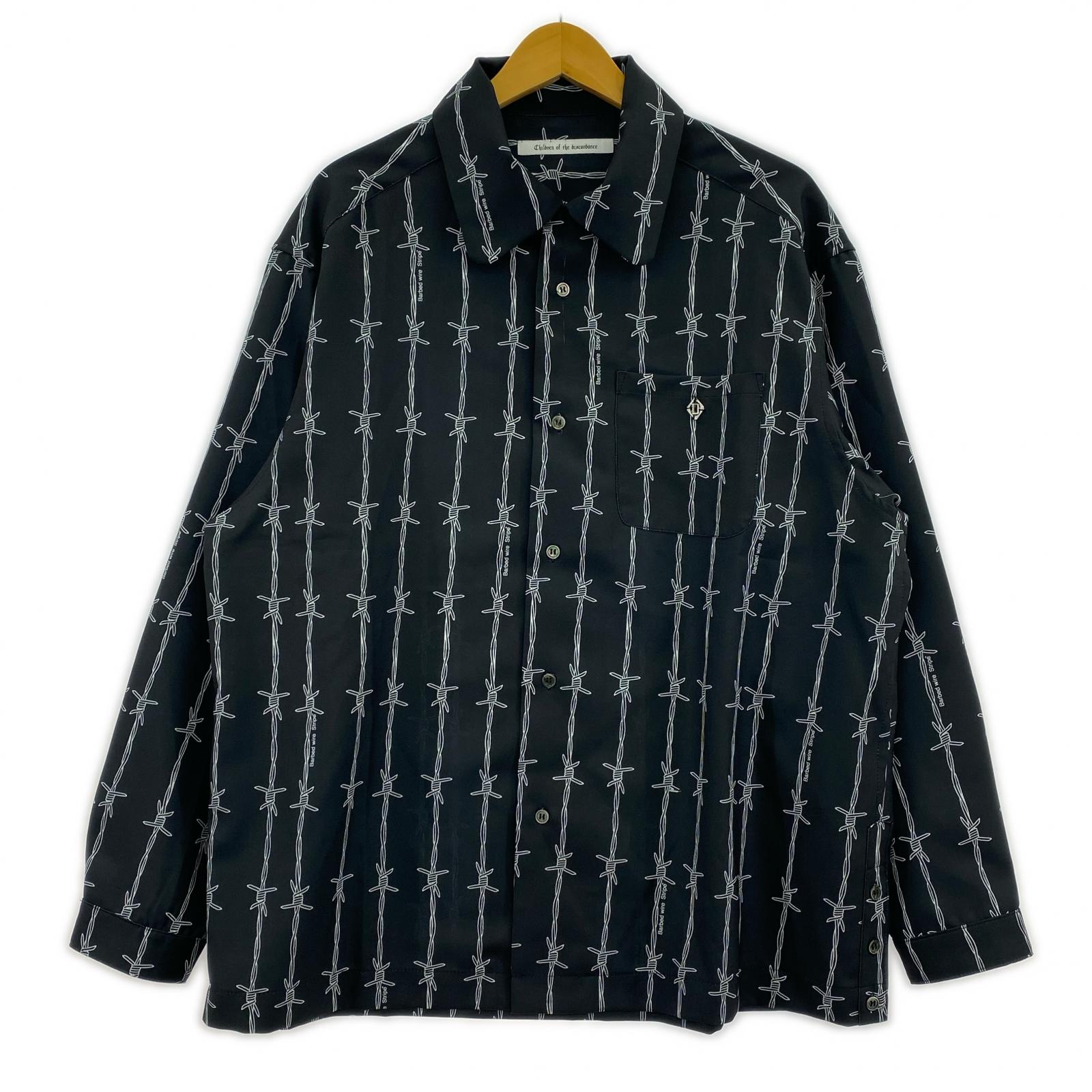長袖シャツ Children of the discordance PERSONAL DATA PRINT LONG SLEEVE SHIRT 2 ブラック