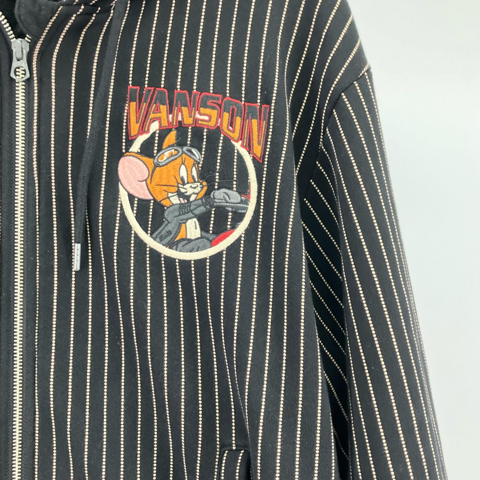 パーカー ×TOM＆JERRY/バイカーズジェリー刺繍 ブラック