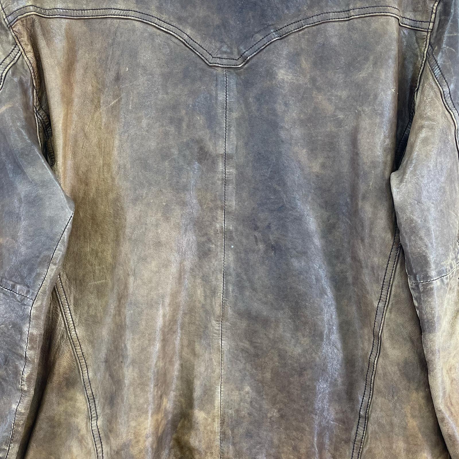レザージャケット 00s ラムレザー　OLD GAP レザージャケット　茶 M ブラウン