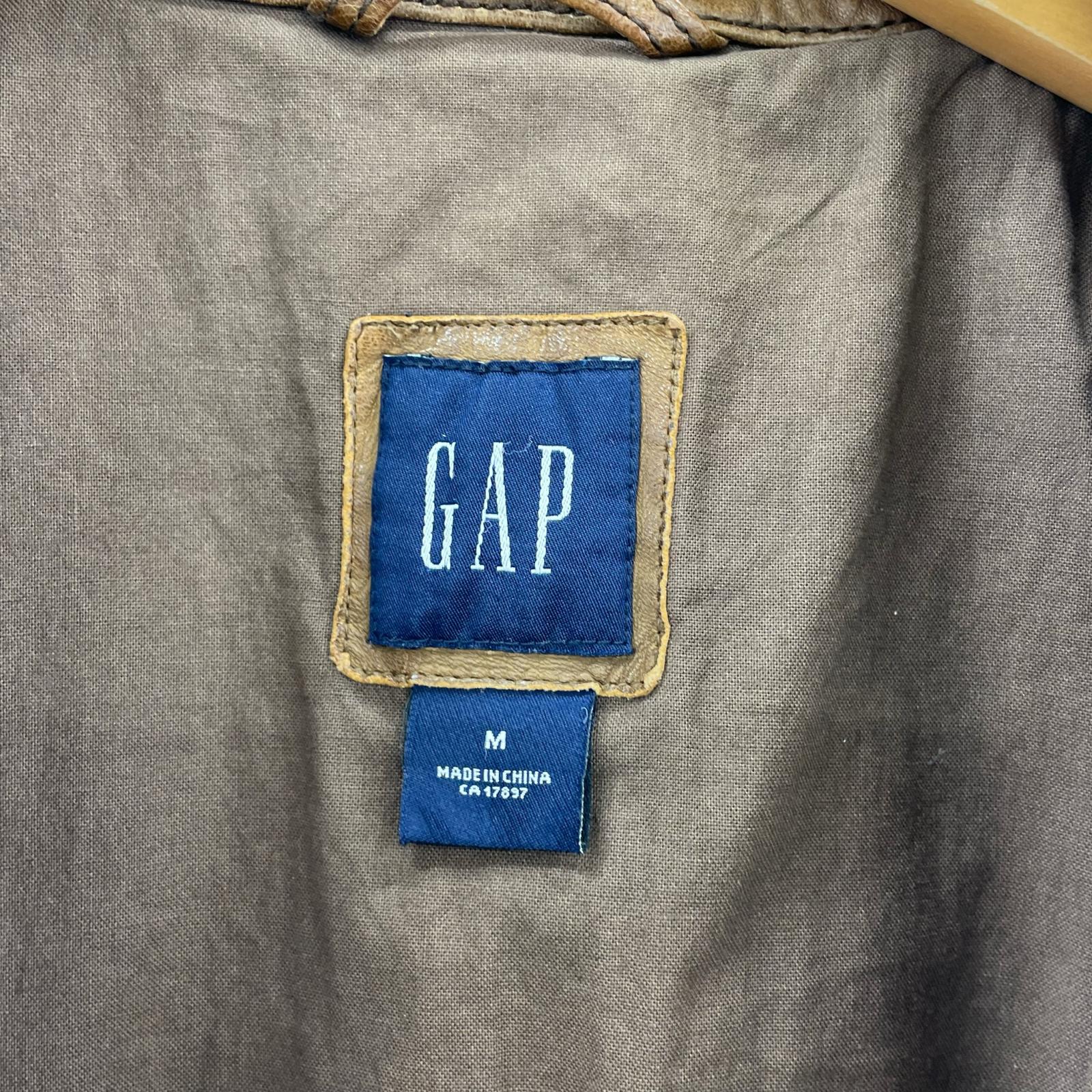 レザージャケット 00s ラムレザー　OLD GAP レザージャケット　茶 M ブラウン