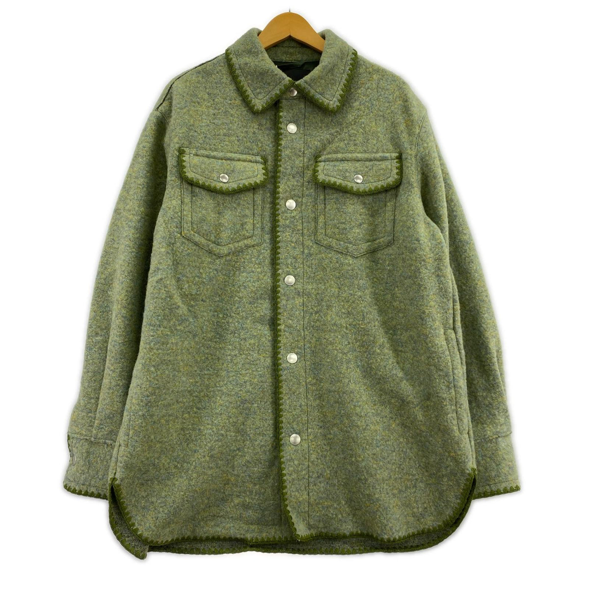 ジャケット ウールフリースオーバーシャツ L グリーン L