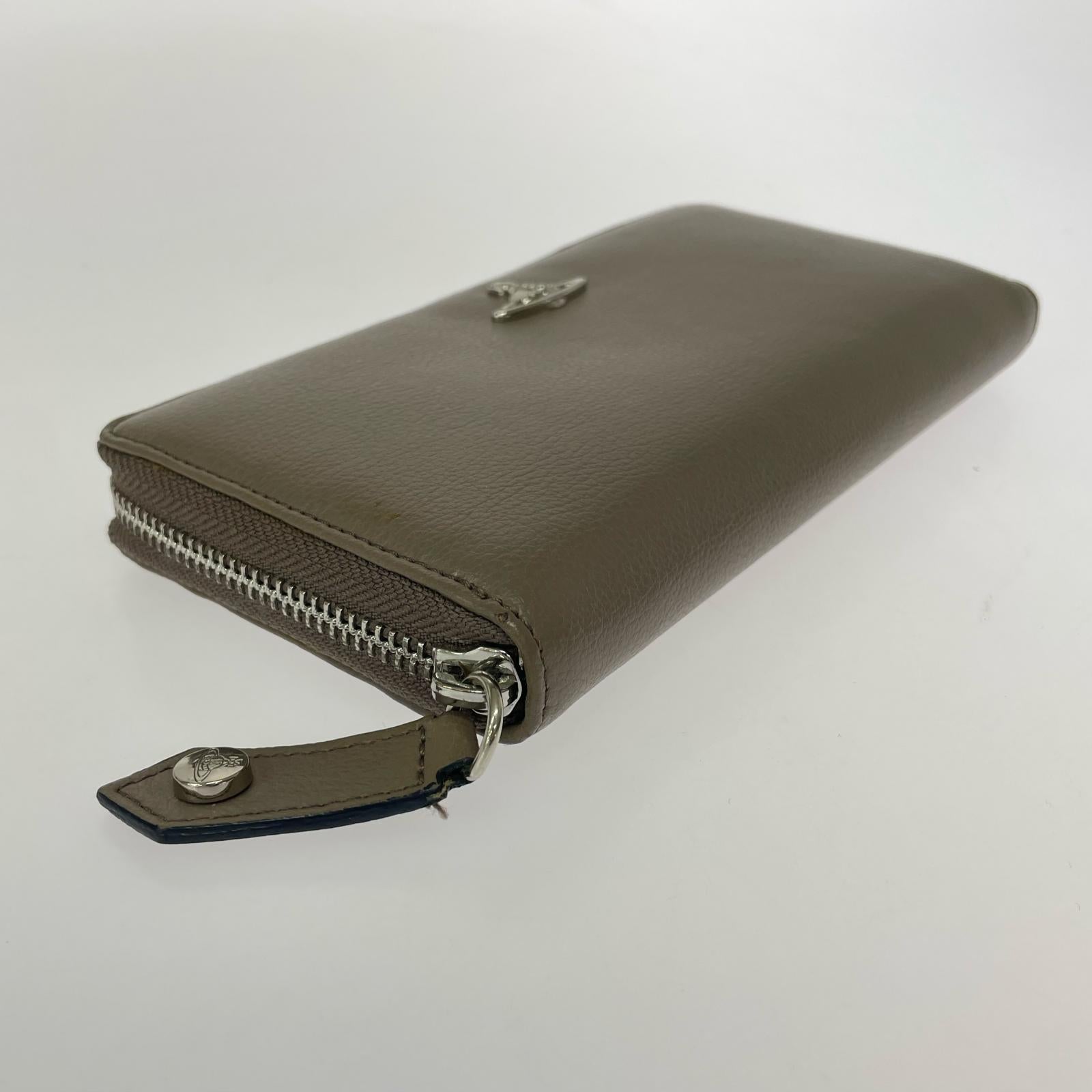 長財布 ラウンドジップ財布　茶 ブラウン