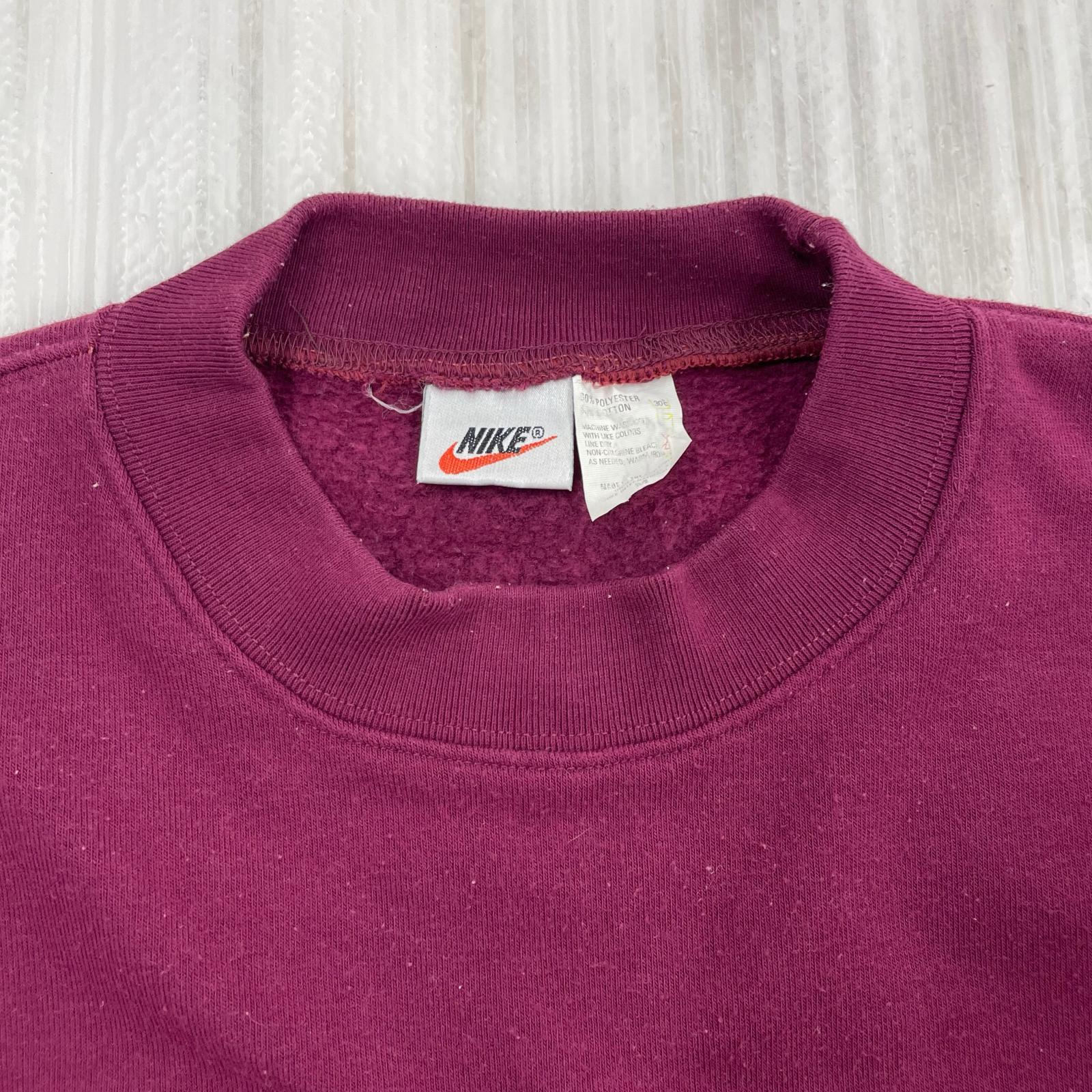 スウェット NIKE 00s print sweat shirt M ボルドー 銀タグ M