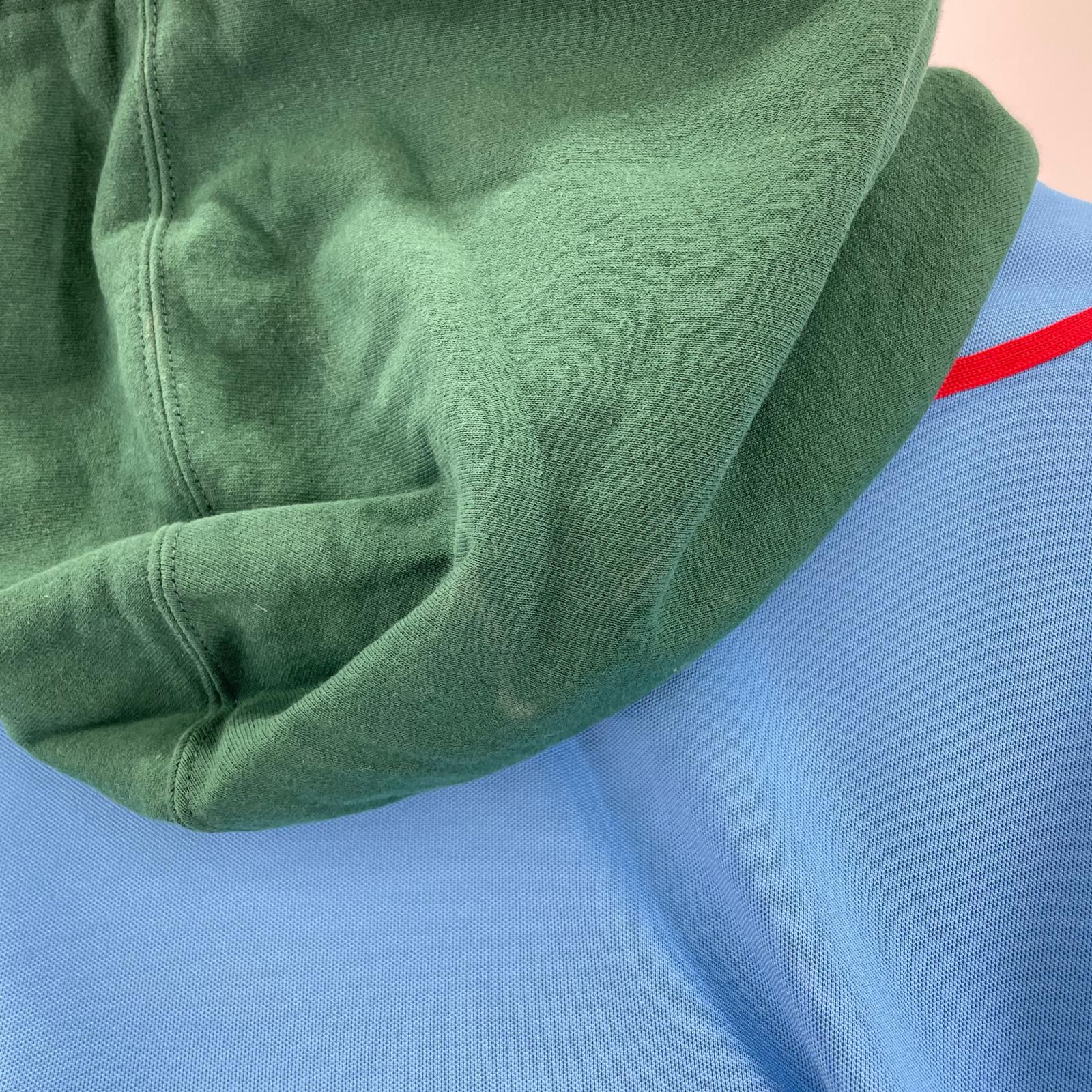 パーカー Baseball Jersey Hooded Sweat Shirt 青 緑