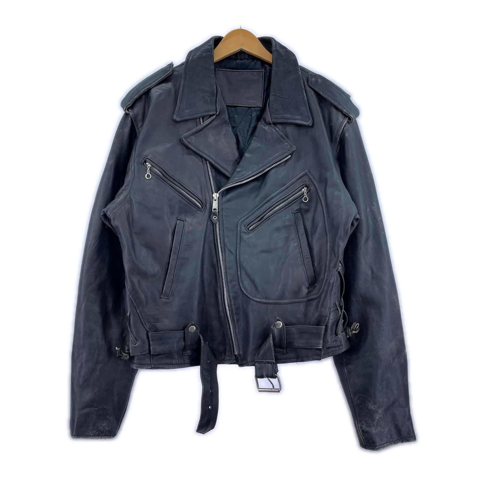 ライダースジャケット COWHIDE ダブルライダース ブラック
