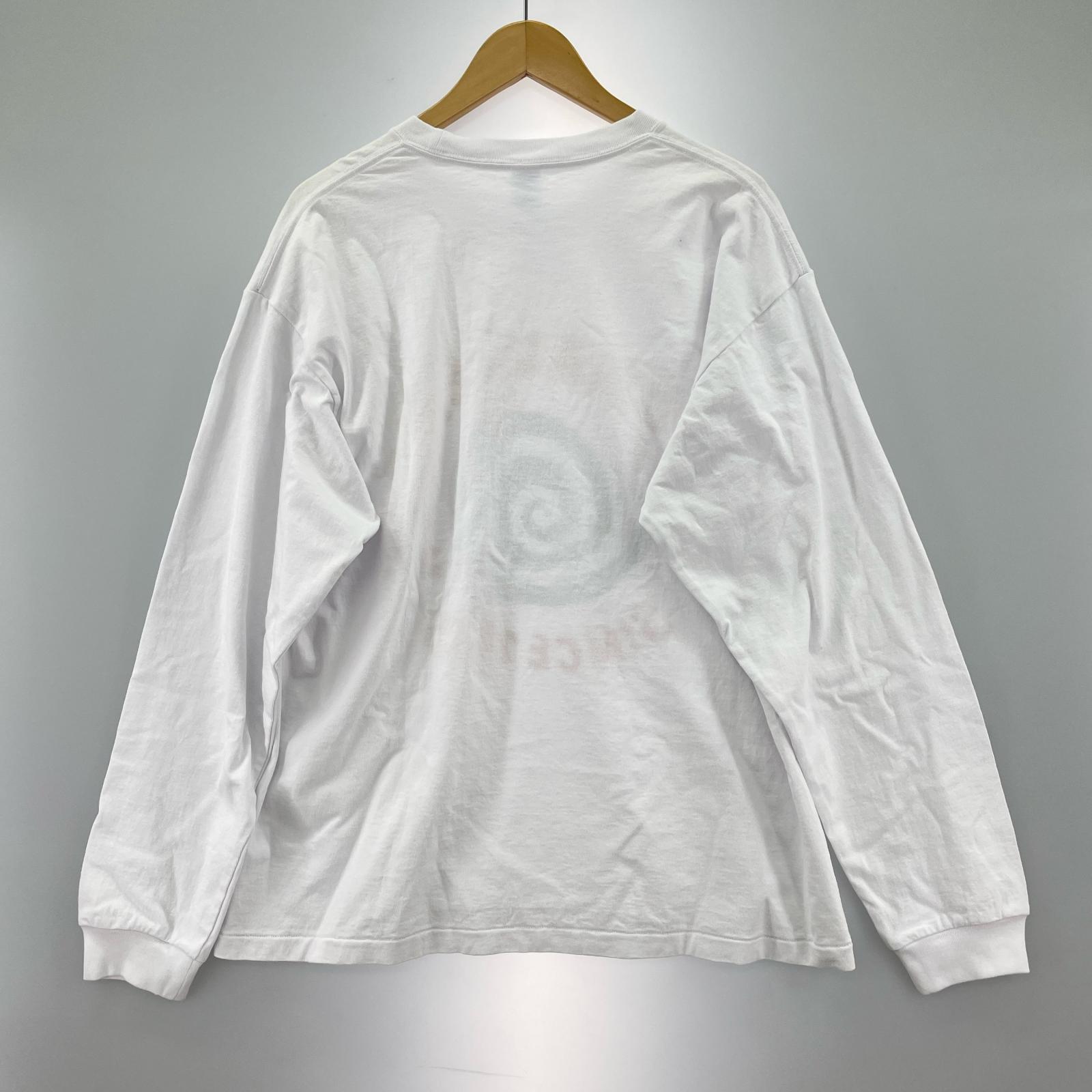 長袖Ｔシャツ 蛇渦巻 プリント Tee M ホワイト