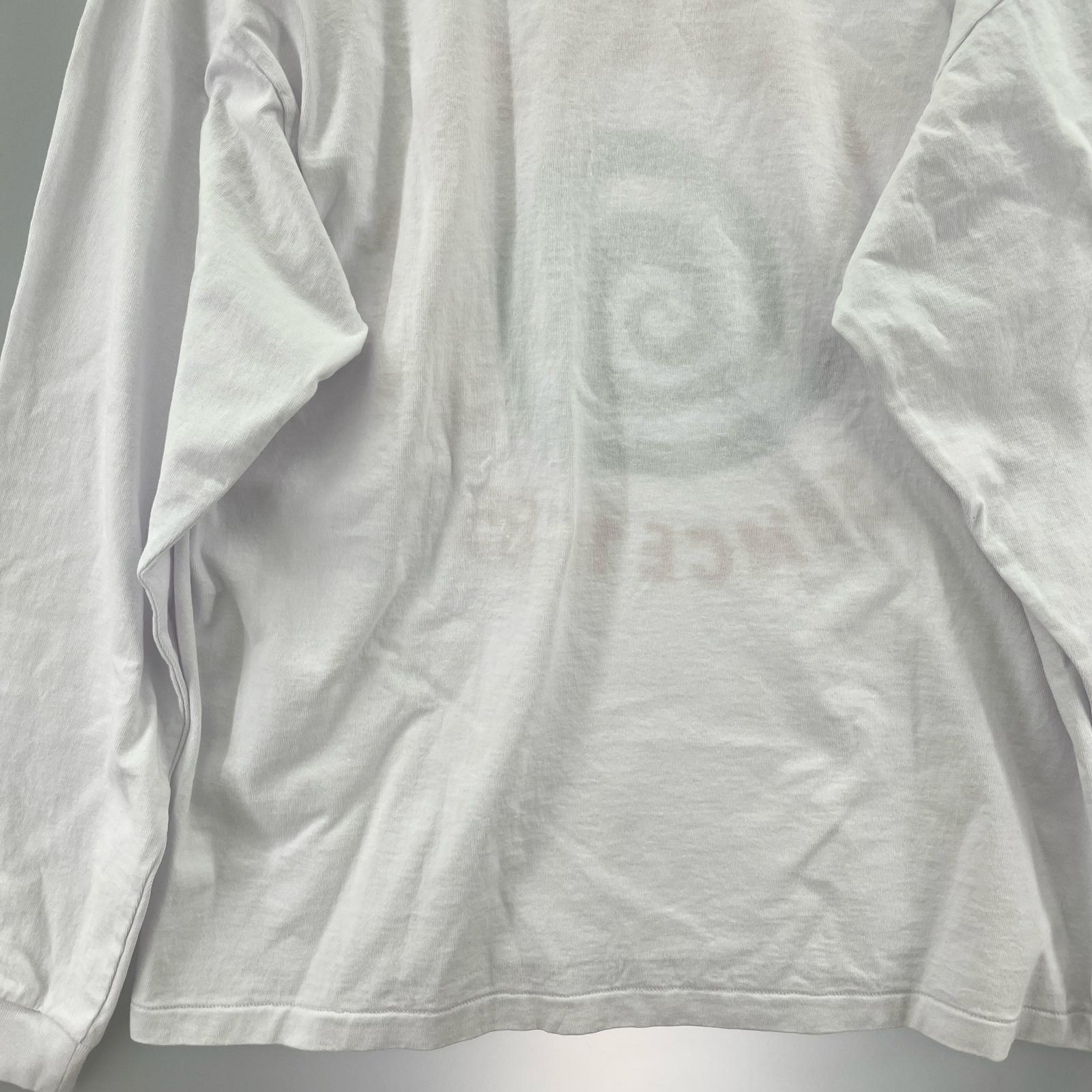 長袖Ｔシャツ 蛇渦巻 プリント Tee M ホワイト
