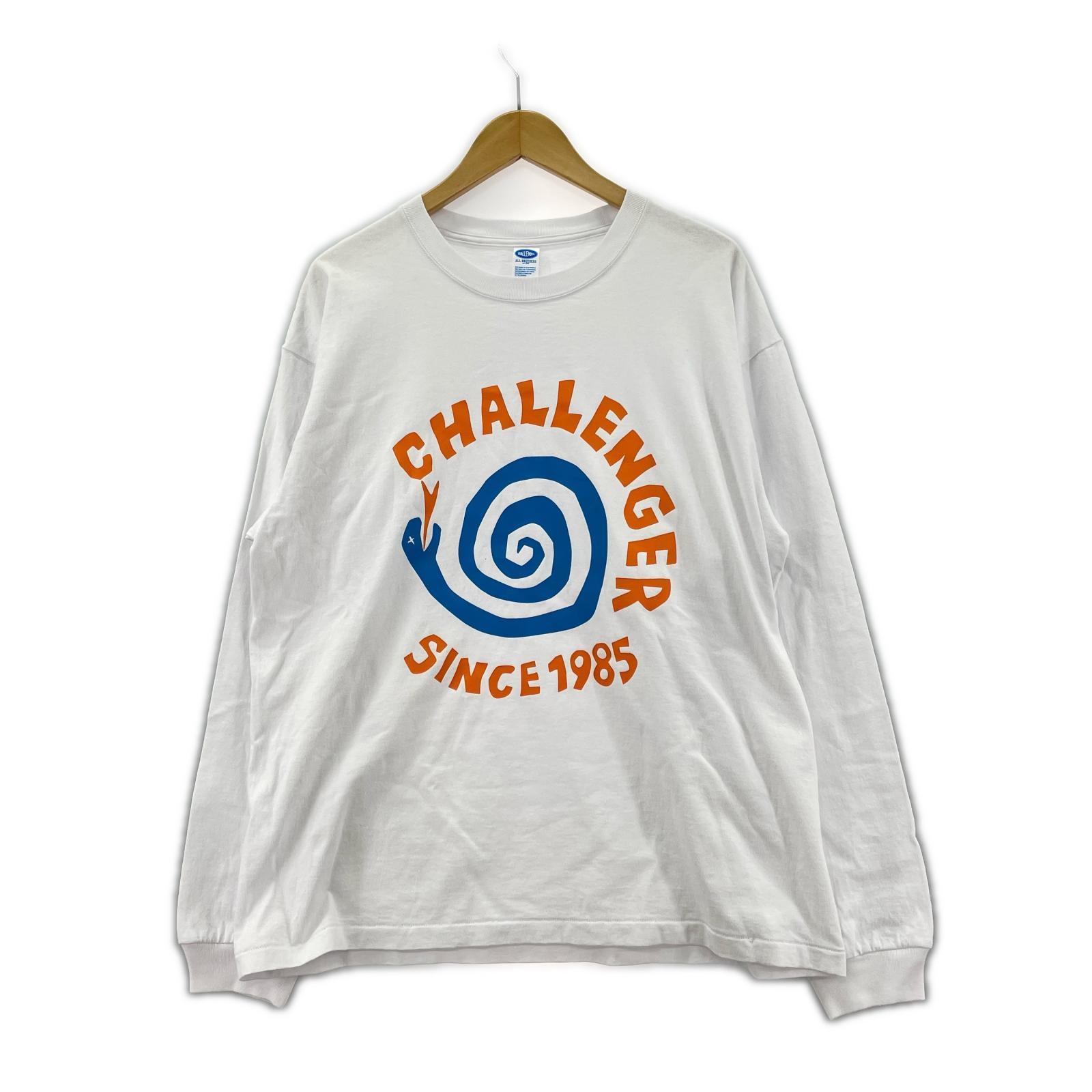 長袖Ｔシャツ 蛇渦巻 プリント Tee M ホワイト