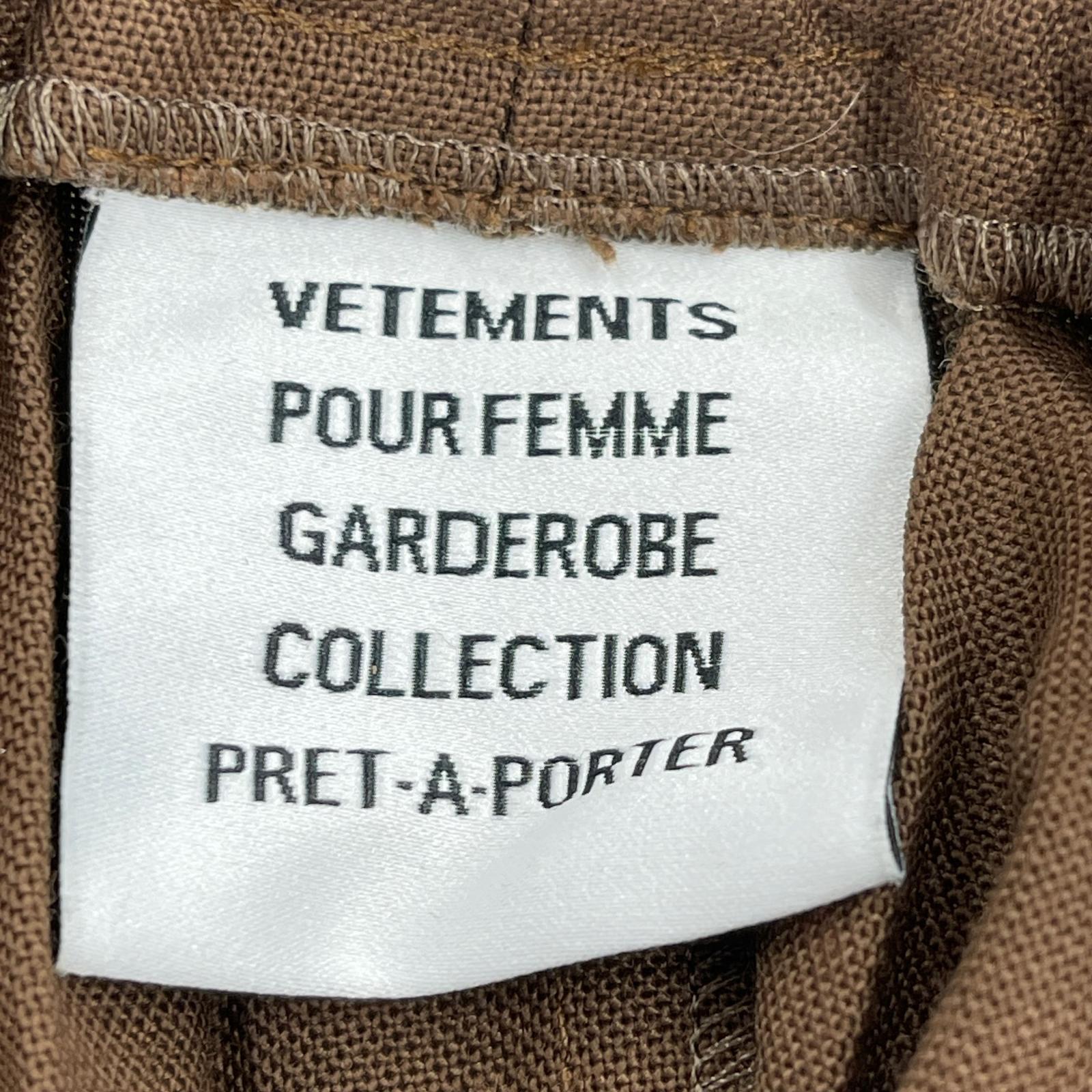 スカート VETEMENTS プリーツスカート　ブラウン　SIZE S S ブラウン