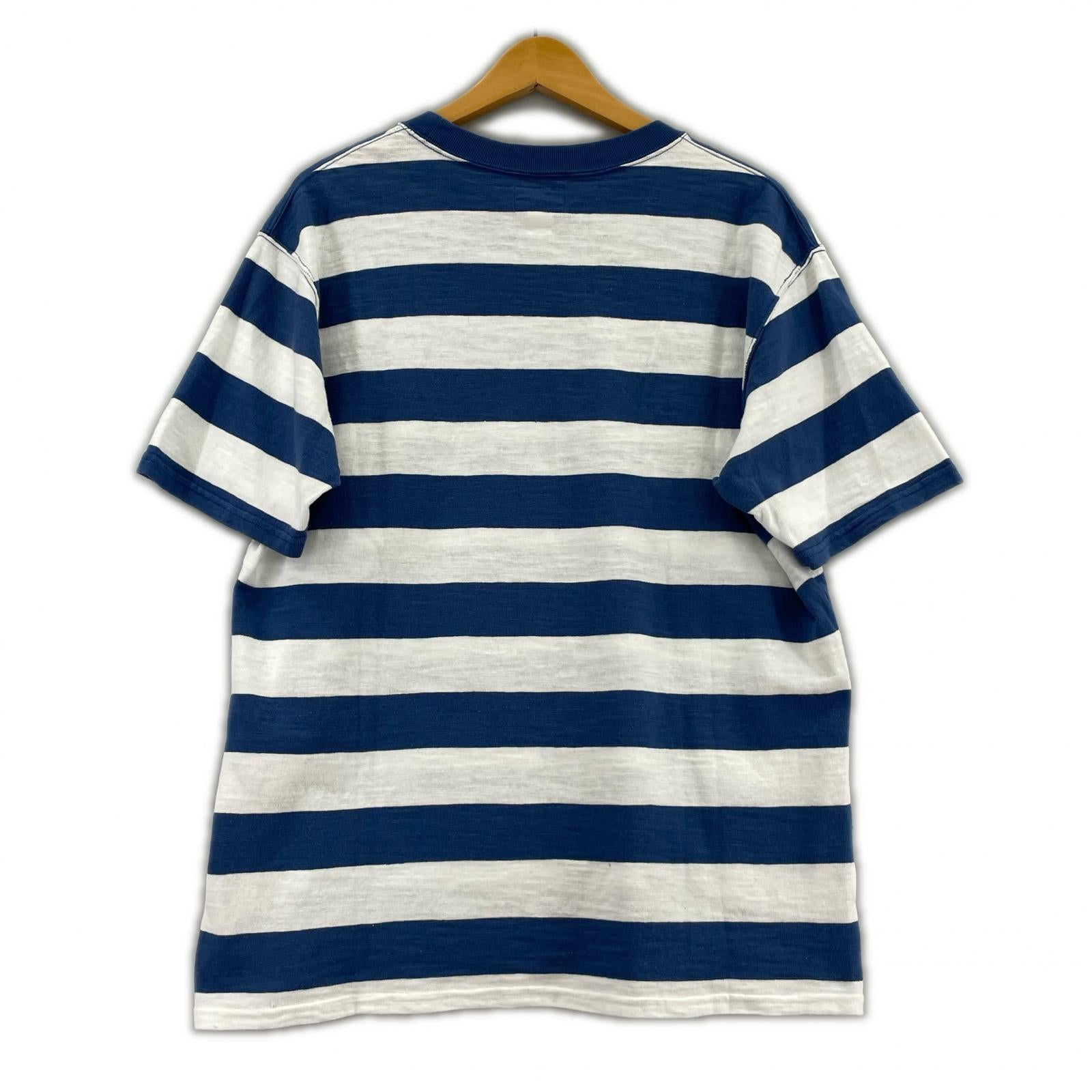 半袖Ｔシャツ ワイドボーダーT BLU/WHT M M