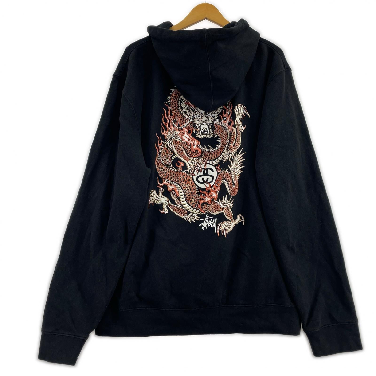 その他トップス STUSSY　ドラゴン　ジップパーカー　ブラック　XL ブラック