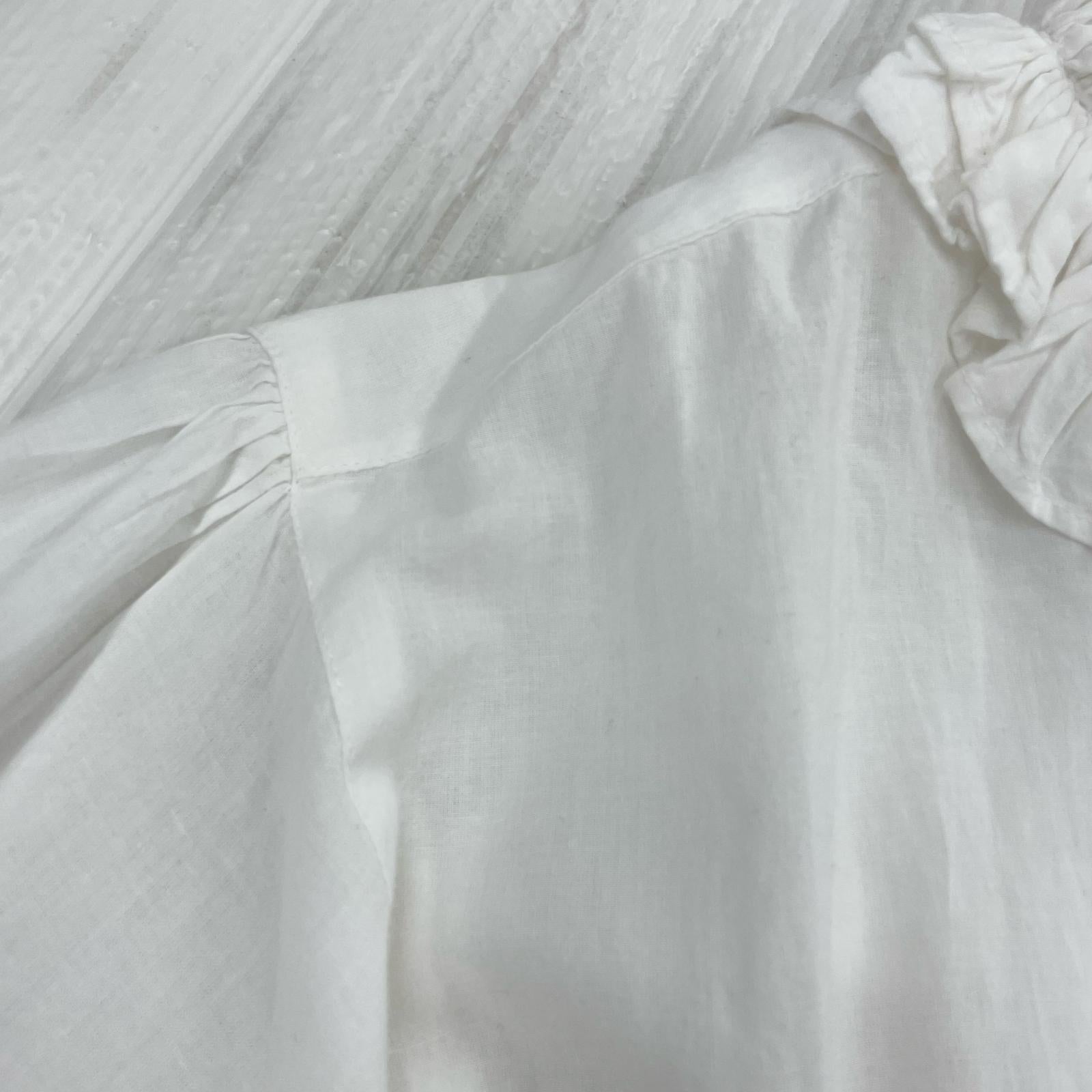 長袖シャツ cotton frill coller shirts WHT ホワイト