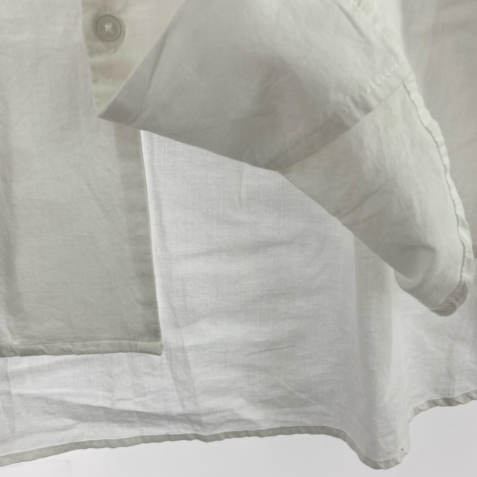長袖シャツ cotton frill coller shirts WHT ホワイト