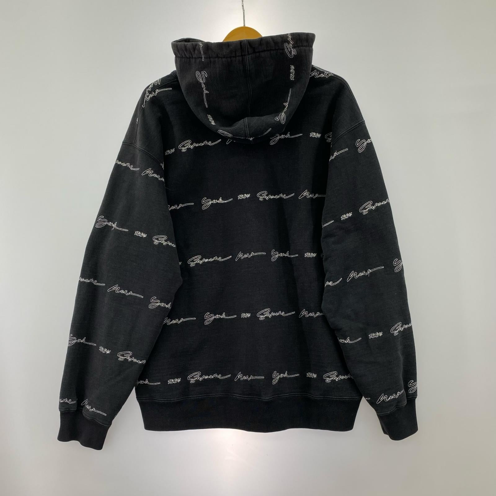 パーカー 22SS Script Stripe Hooded 黒 (L) L ブラック