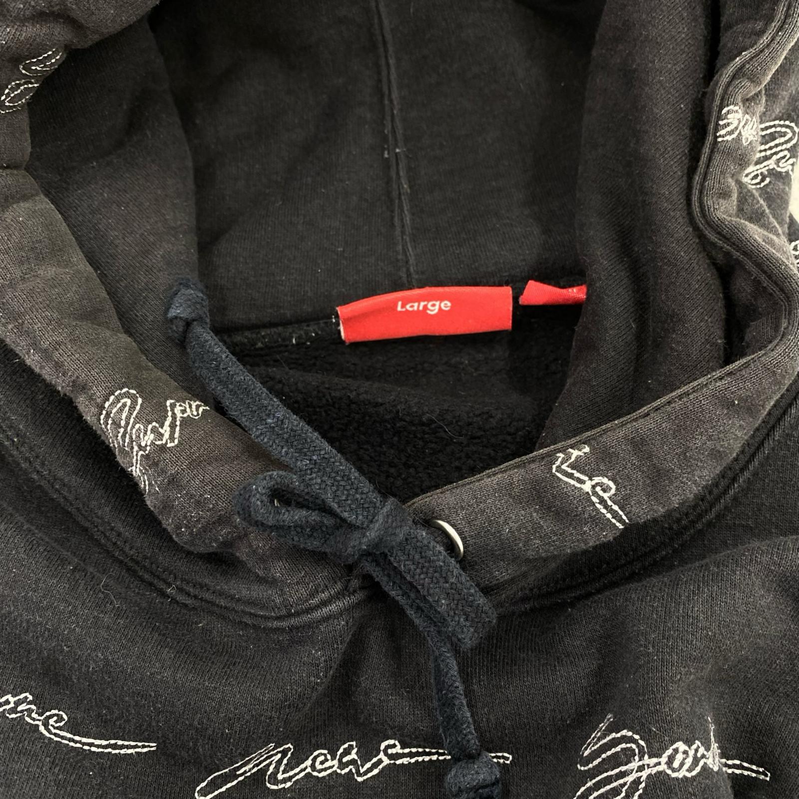 パーカー 22SS Script Stripe Hooded 黒 (L) L ブラック