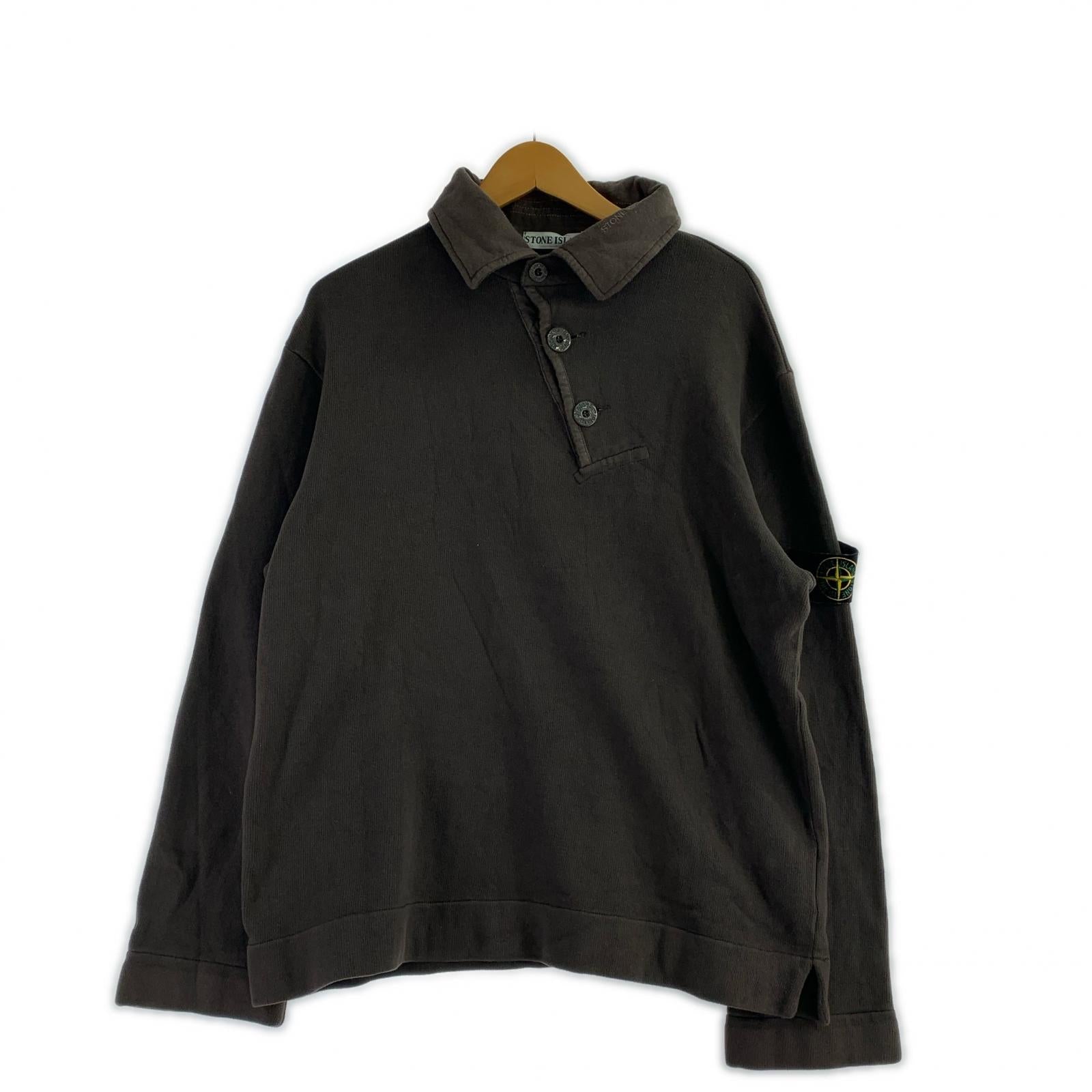 スウェット 99AW アシメボタン襟付きスウェット (S) 茶 S ブラウン