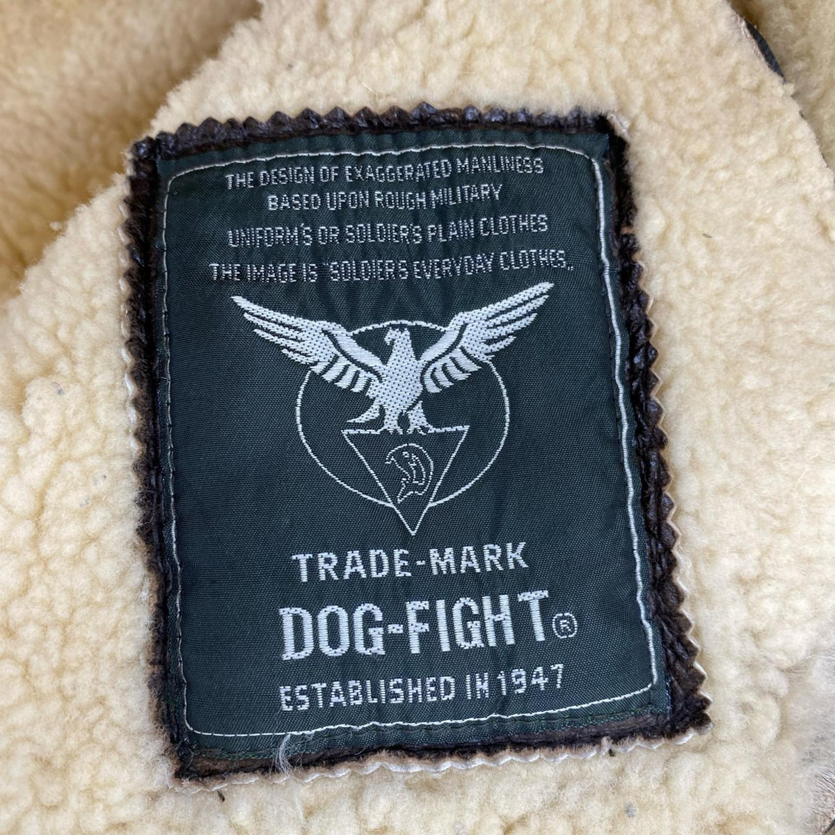 ジャケット DOG FIGHT B-3 ムートンジャケット L ブラウン