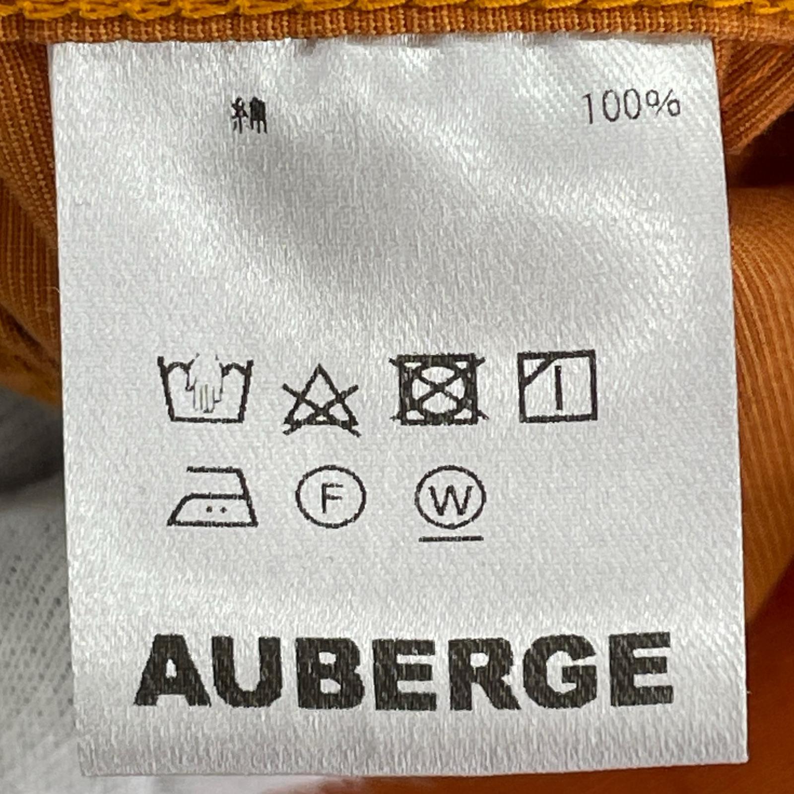長袖シャツ AUBERGE ノーカラーシャツ オレンジ