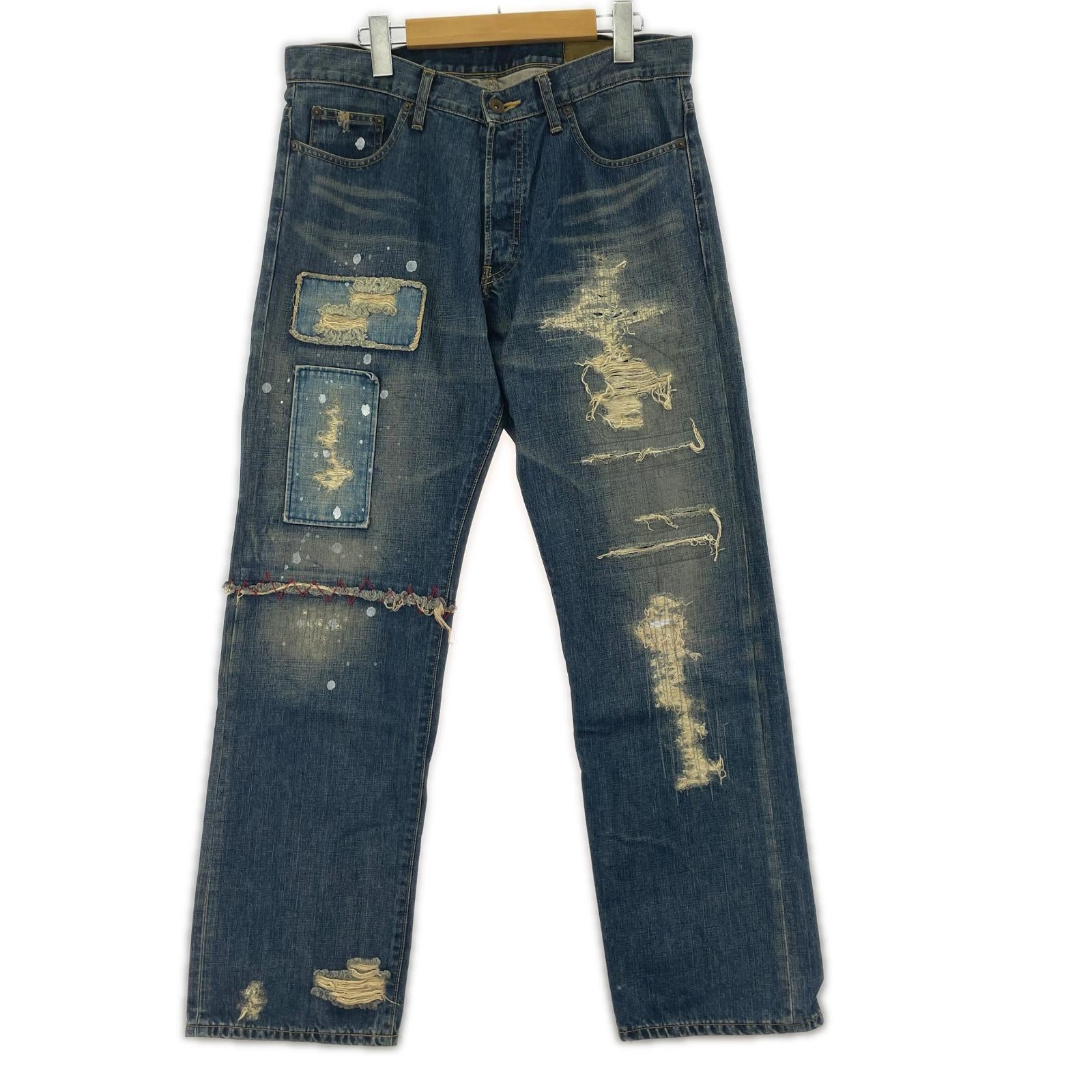 デニムパンツ リペア加工 W34 3