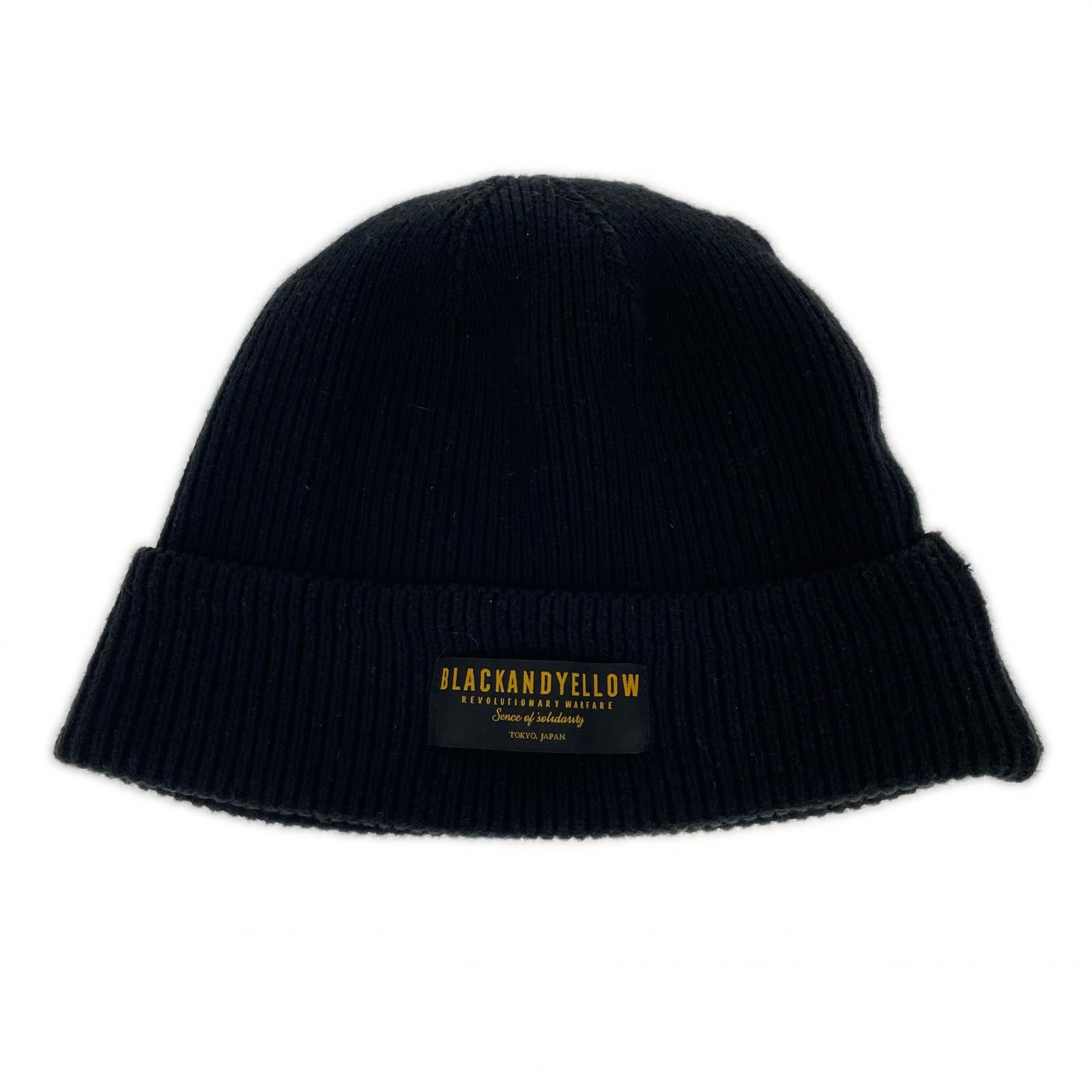 ニットキャップ BLACKANDYELLOW 黒 ブラック