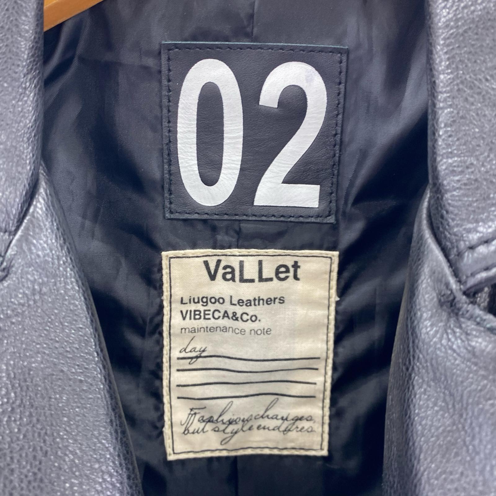 ライダースジャケット Vallet02/牛革 M ブラック