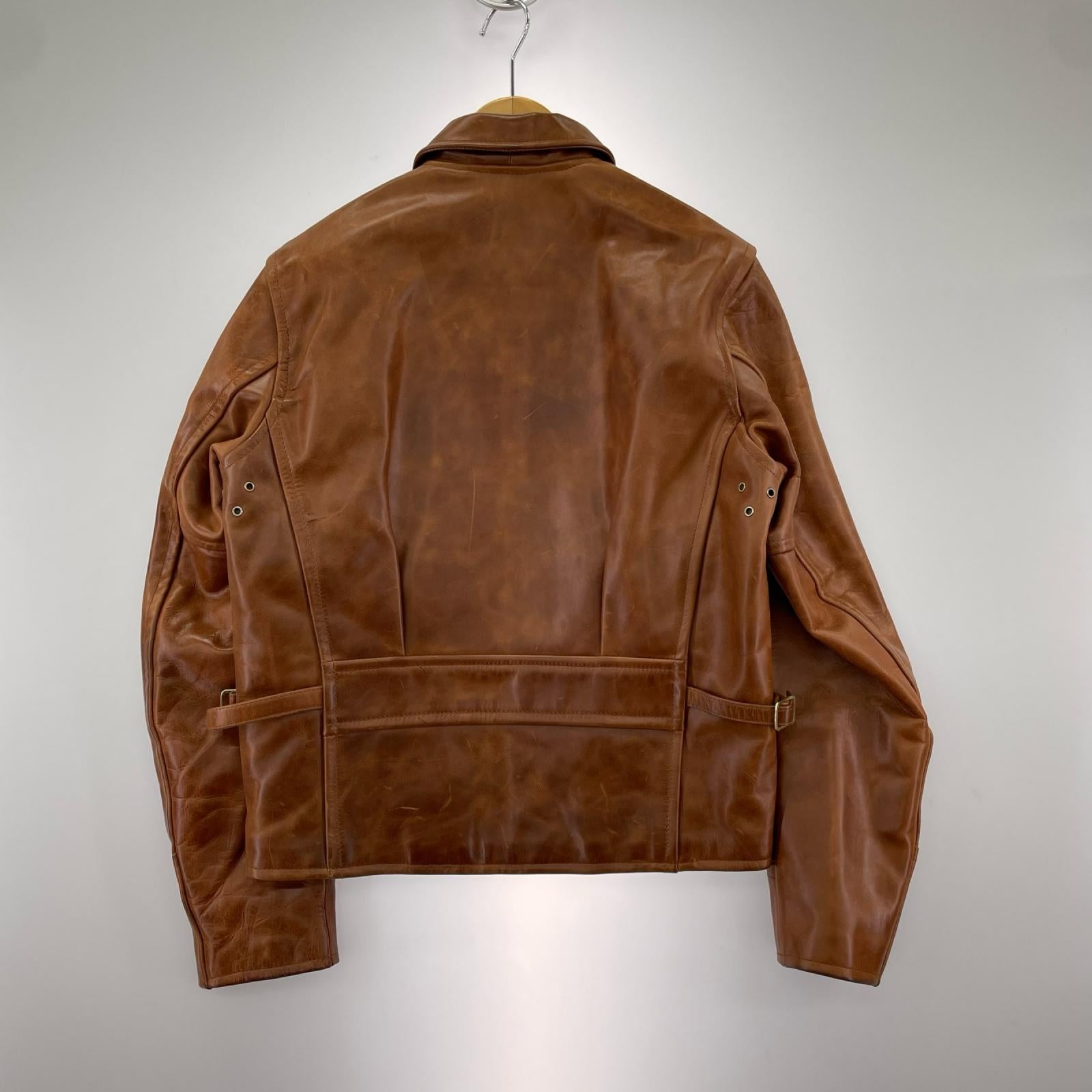 レザージャケット シングルライダース 36 BRW ブラウン