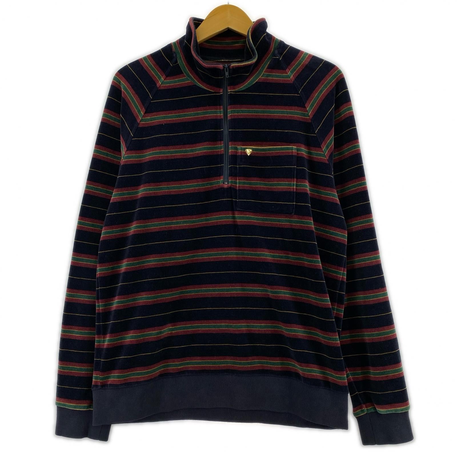スウェット 14FW Velour Half Zip Pullover S ネイビー