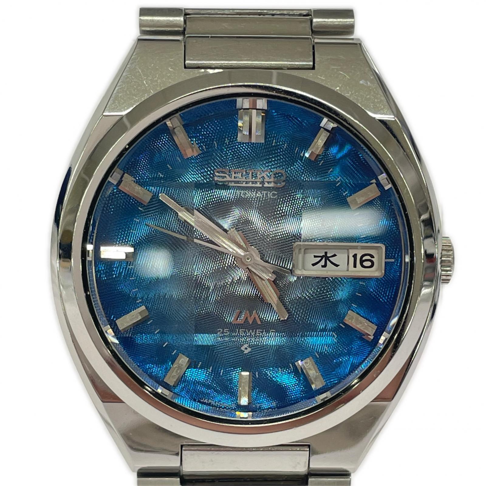 腕時計 SEIKO VINTAGE 5606-7340 LM Lord Matic ブルーグラデーションダイヤル 腕時計 AT シルバー