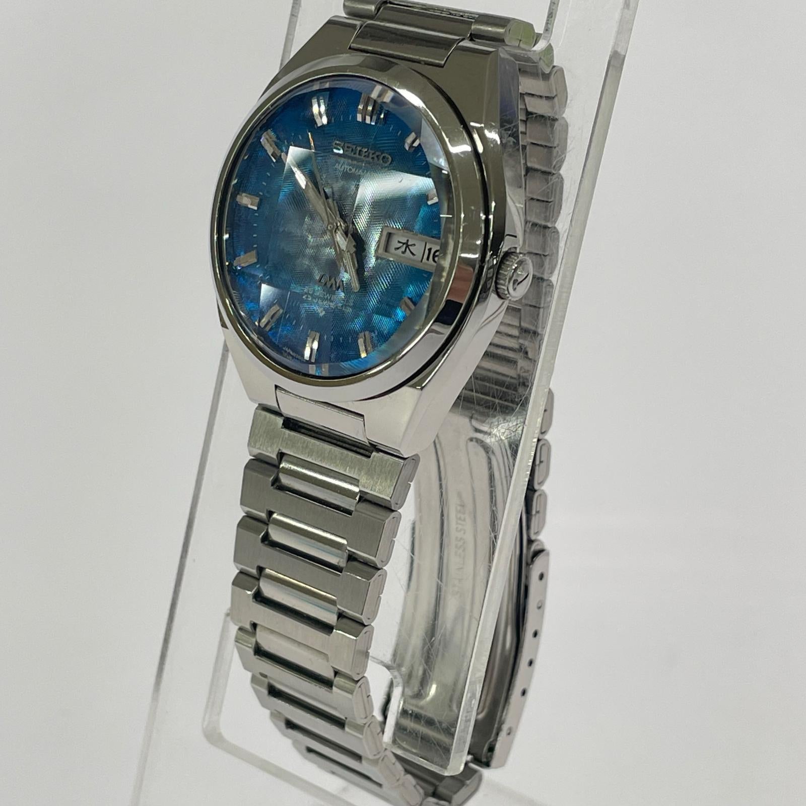 腕時計 SEIKO VINTAGE 5606-7340 LM Lord Matic ブルーグラデーションダイヤル 腕時計 AT シルバー