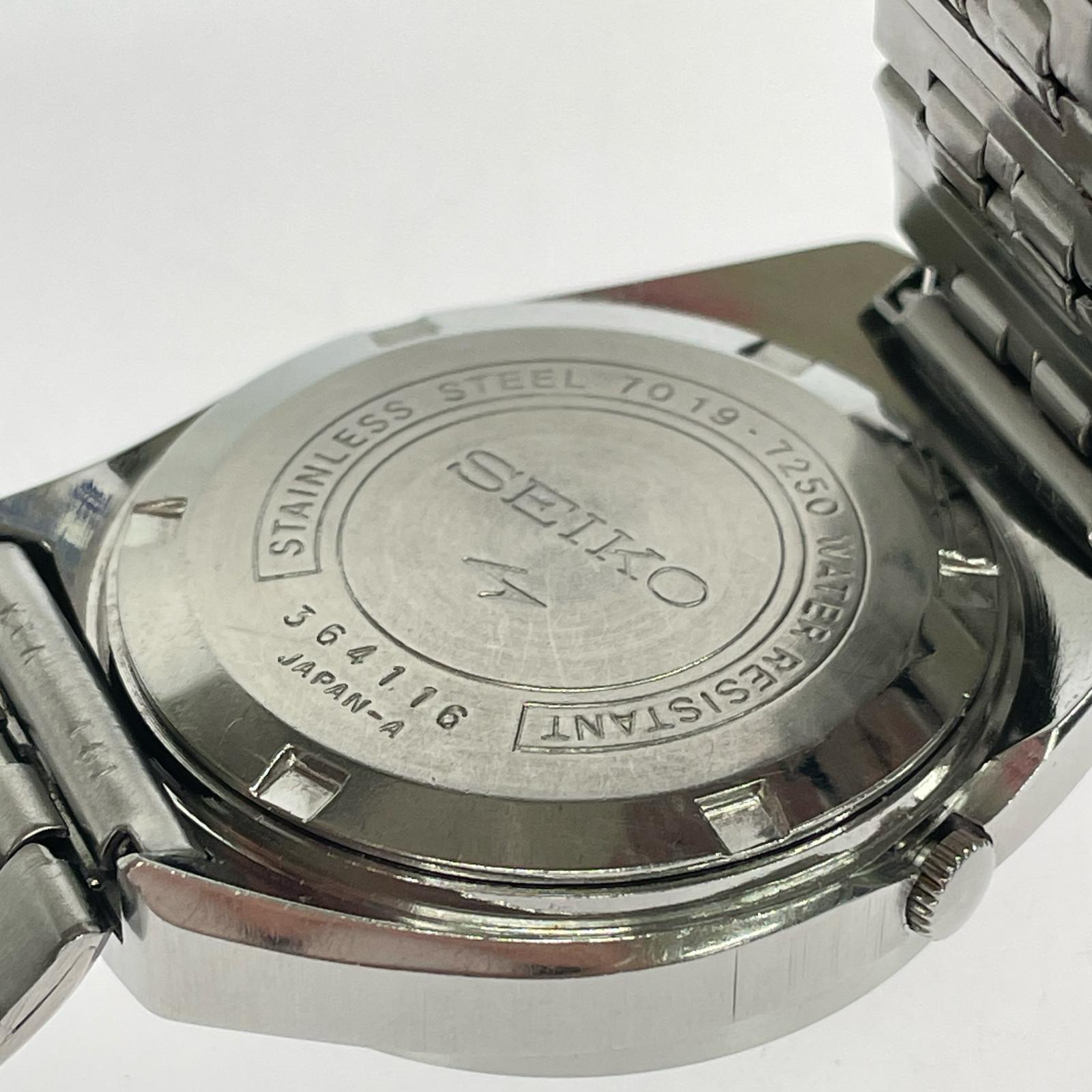 腕時計 SEIKO 7019-7250 advan カットガラス ブルーグラデーション 腕時計 AT シルバー
