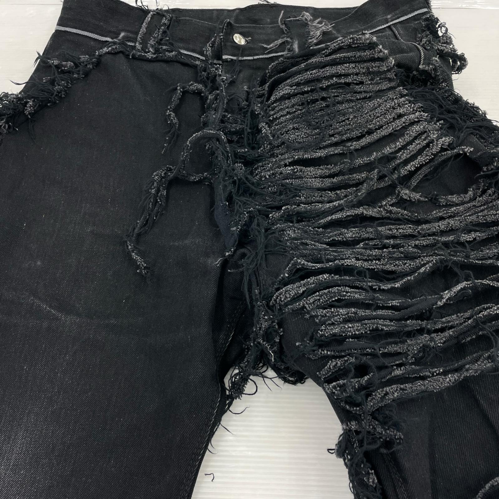 デニムパンツ SWAMPGOD デストロイデニム 31 ブラック