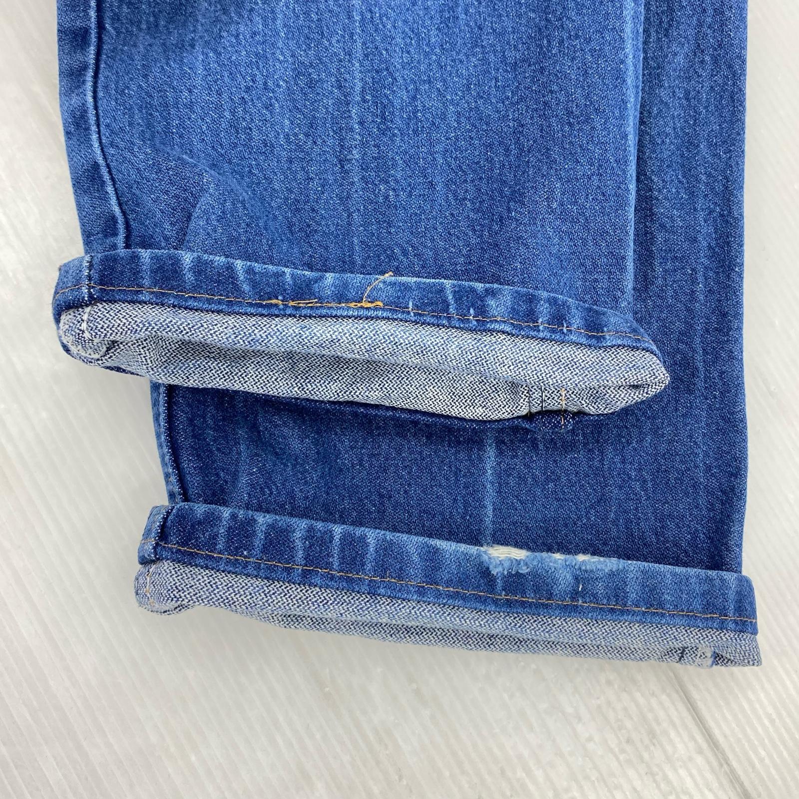 デニムパンツ 70s ベル無しタグ ロングスリムパンツ