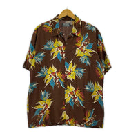 半袖シャツ TROPIC LADYLAND柄 アロハシャツ M M ブラウン