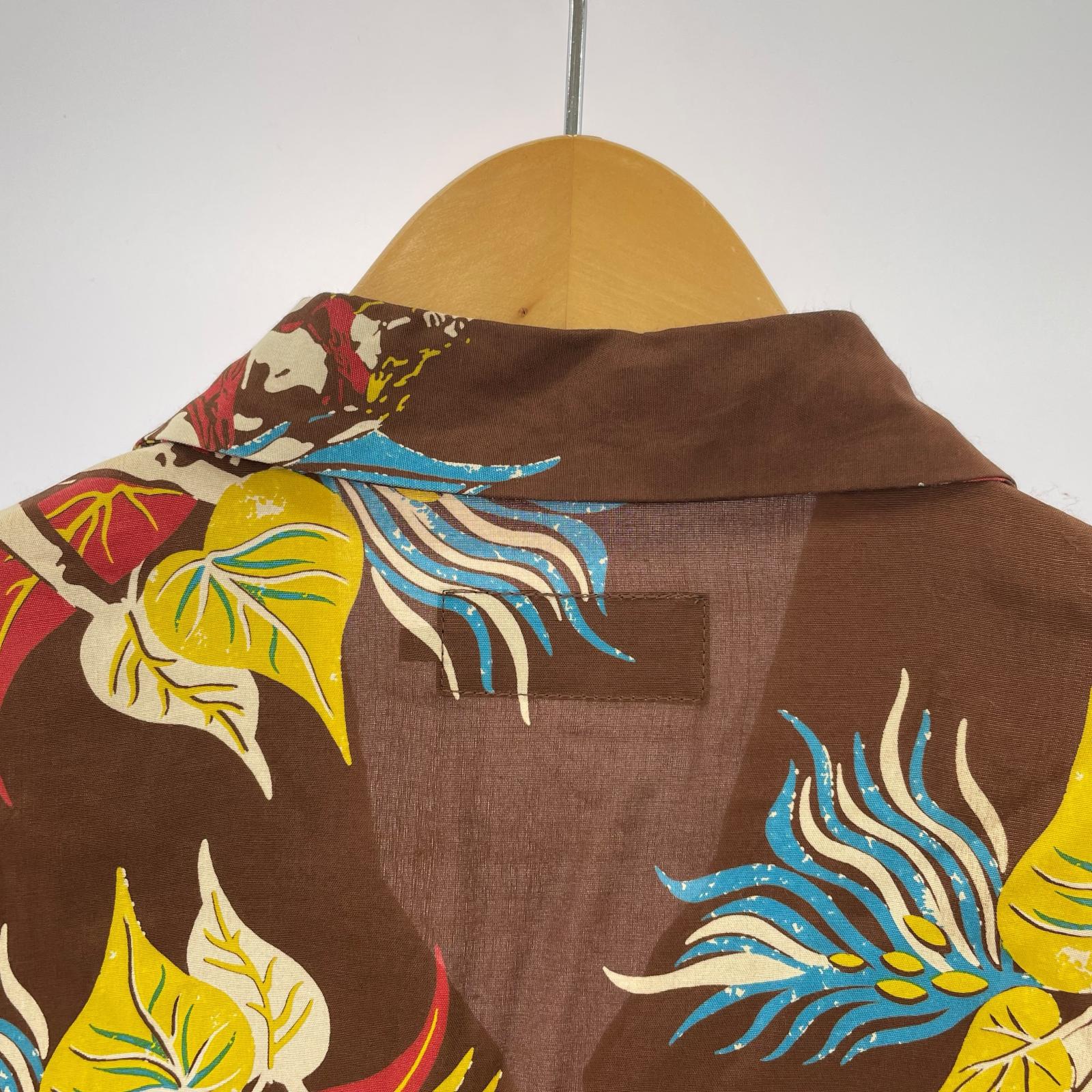 半袖シャツ TROPIC LADYLAND柄 アロハシャツ M M ブラウン