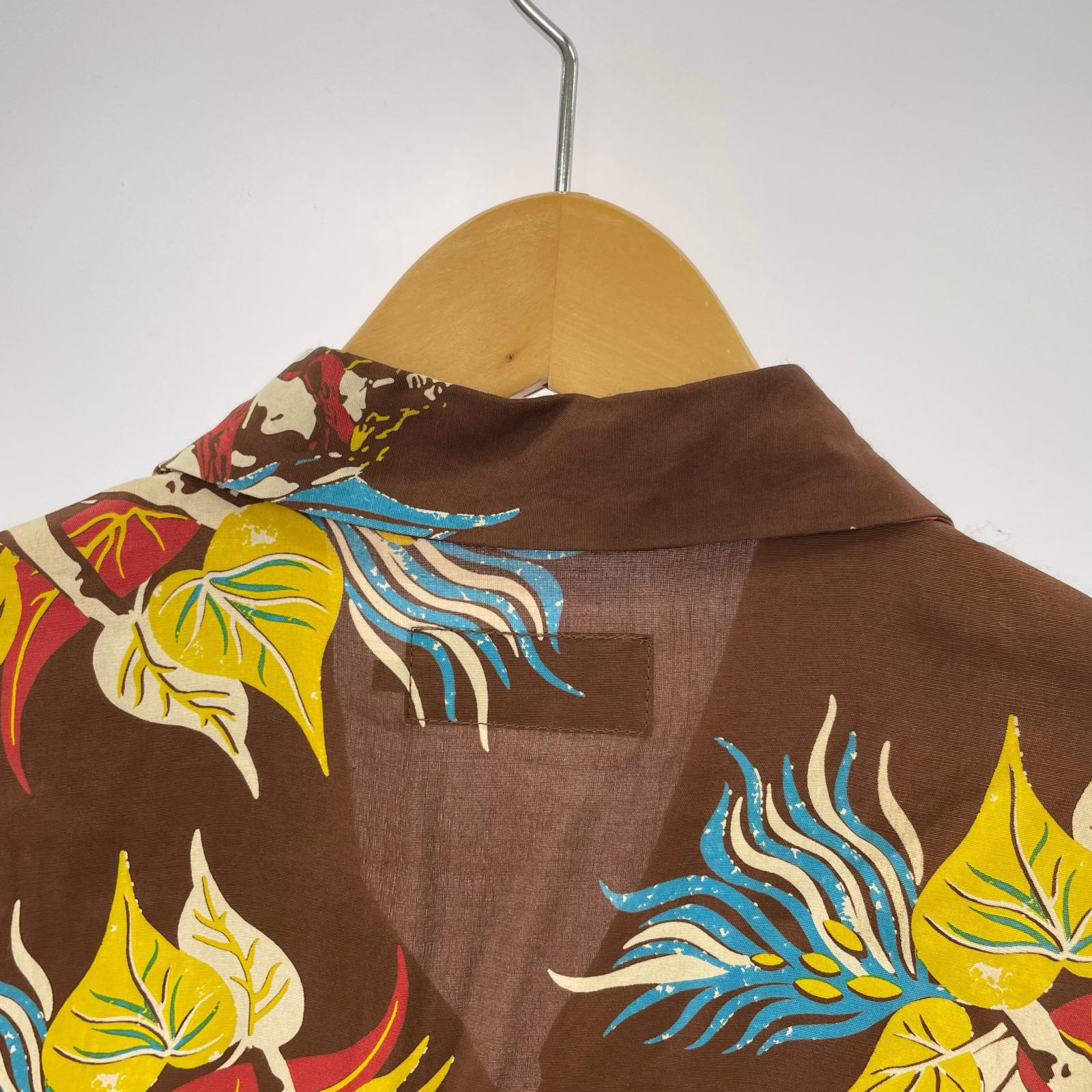 半袖シャツ TROPIC LADYLAND柄 アロハシャツ M M ブラウン