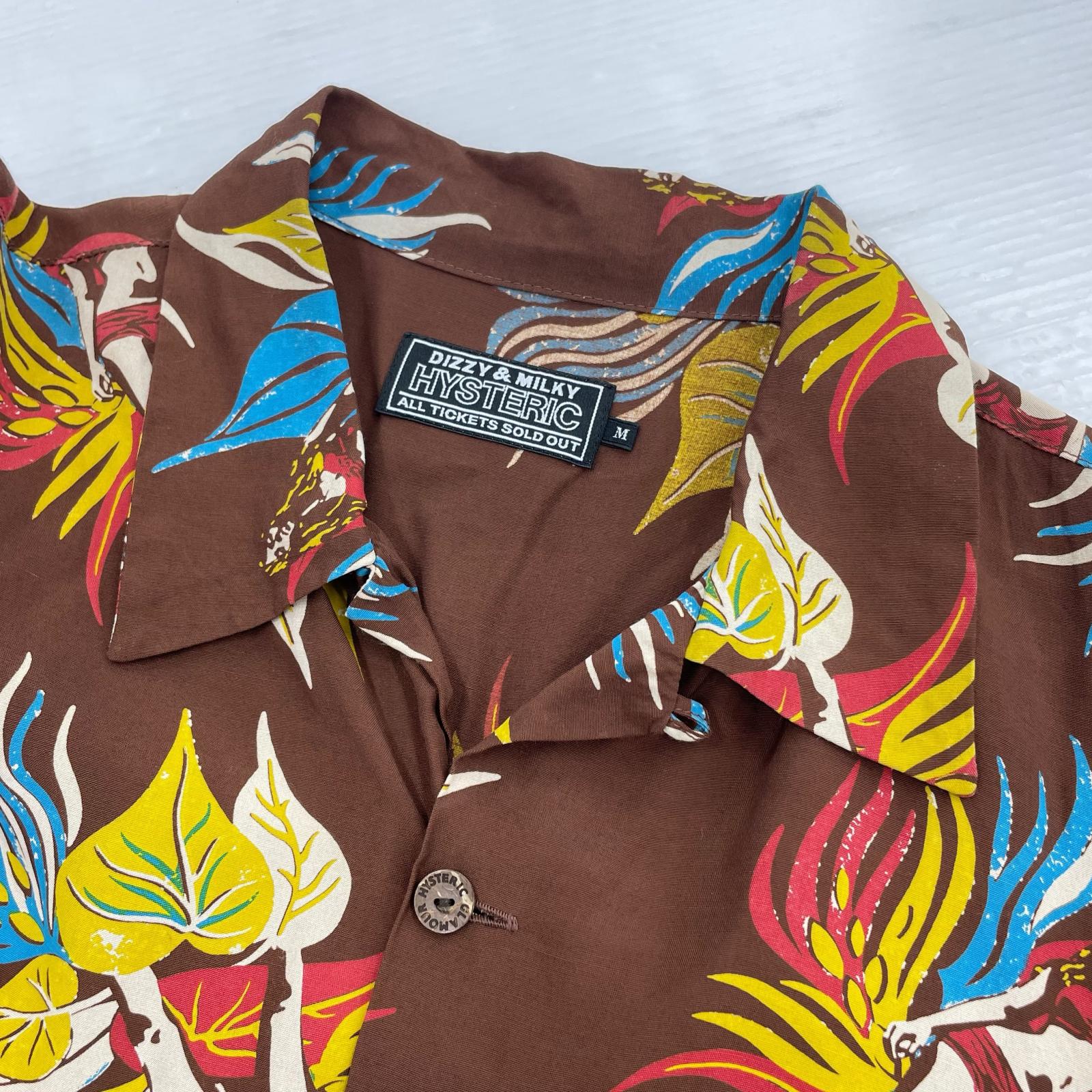 半袖シャツ TROPIC LADYLAND柄 アロハシャツ M M ブラウン