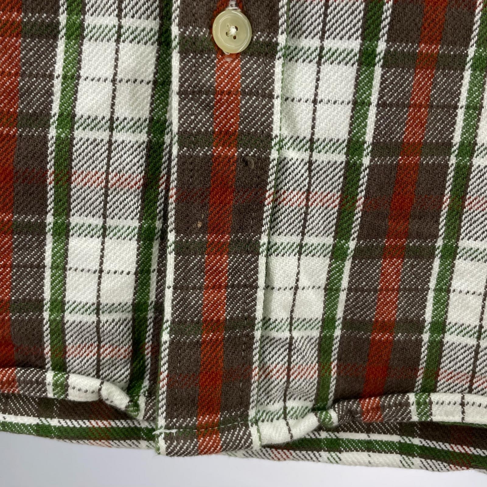 長袖シャツ CAMCO チェックネルシャツ XL ブラウン