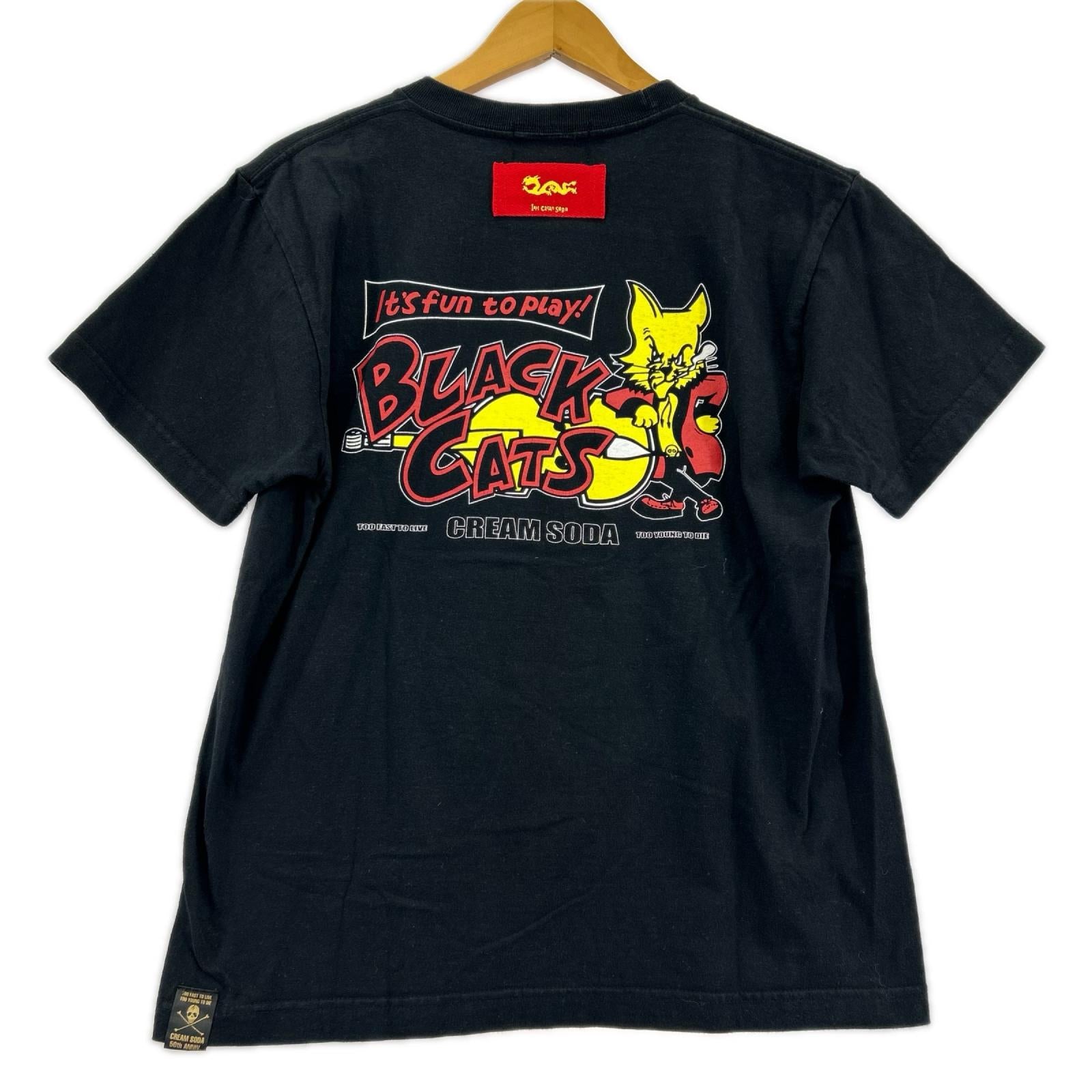 半袖Ｔシャツ CREAM SODA BLACK CAT Tｼｬﾂ ﾌﾞﾗｯｸ S ブラック